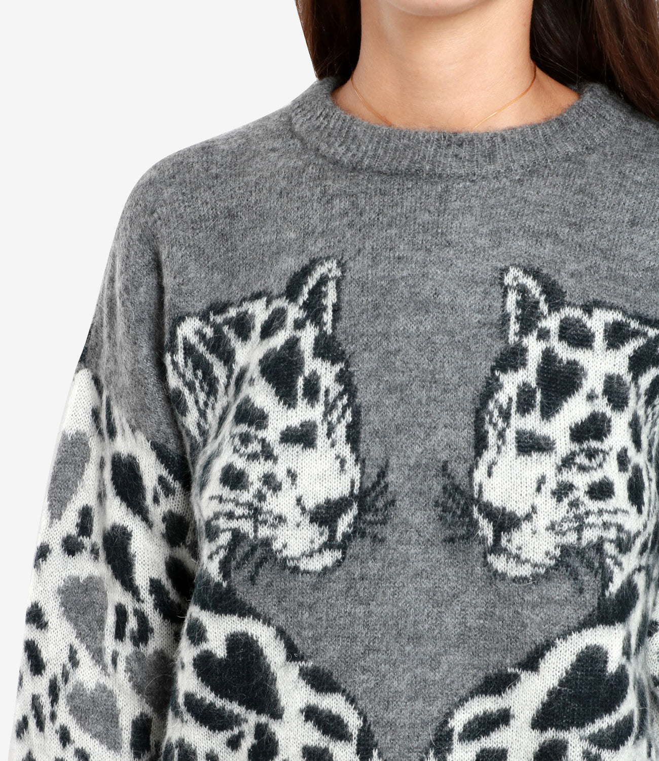 Aniye By | Grey Leopard Sweater