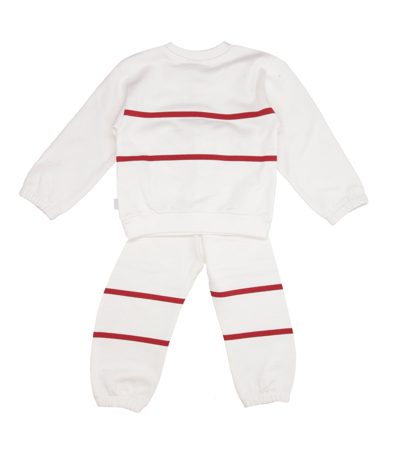 GCDS Mini | Set Felpa+Pantalone Panna e Rosso