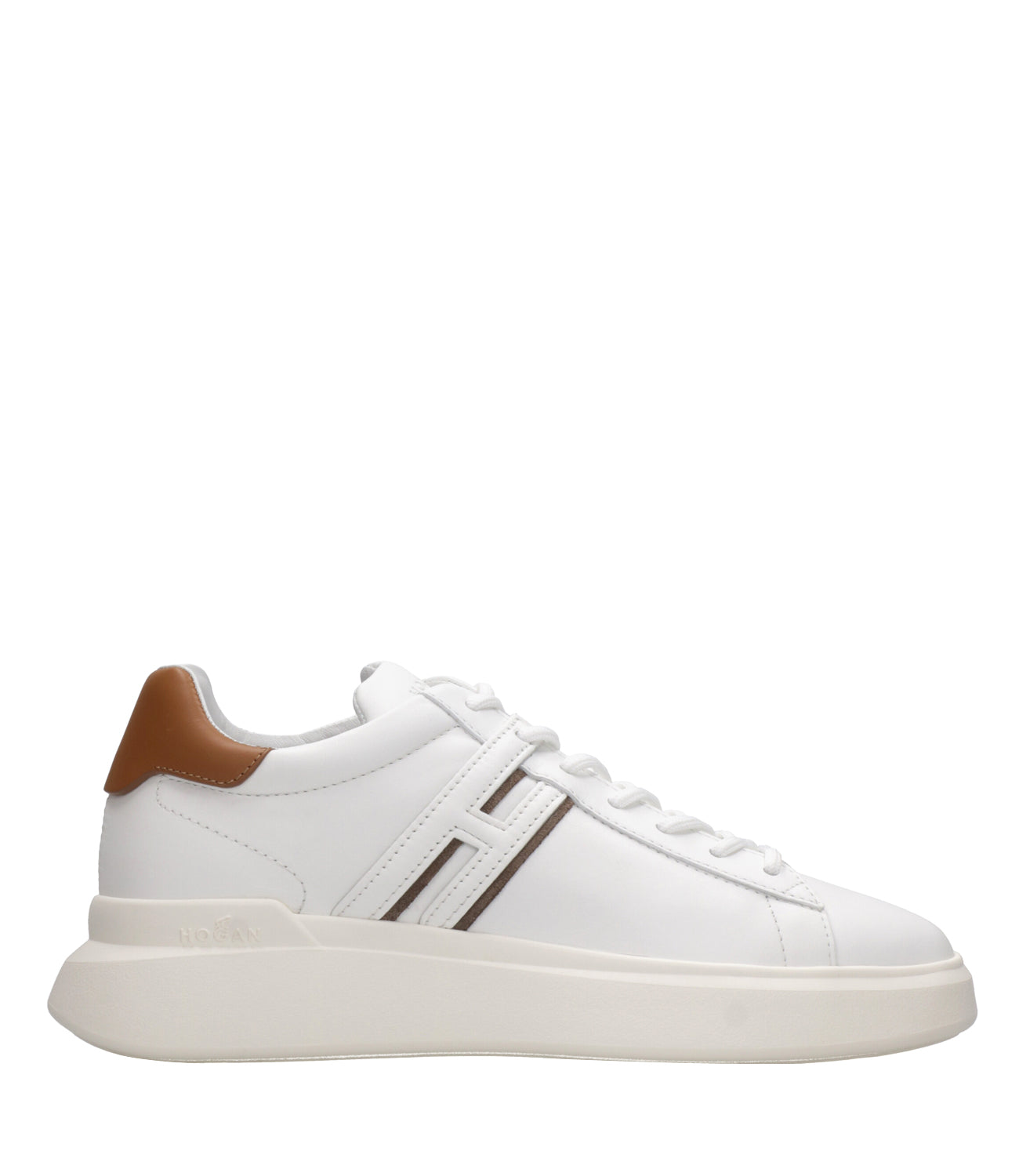 Hogan | Sneakers H580 Lace-up H Slash White and Brown