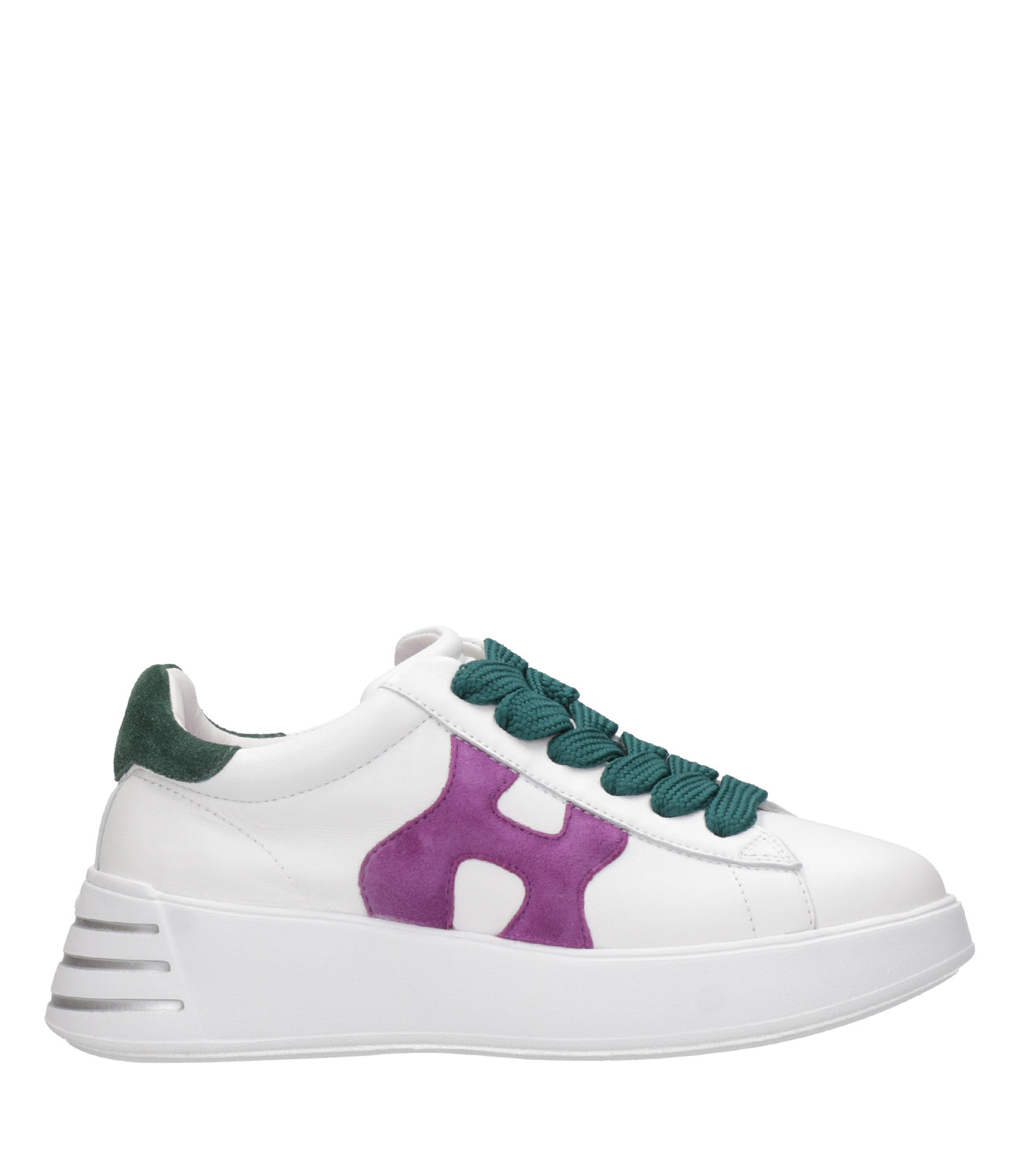 Hogan | Rebel Sneakers H564 White, Purple and Green