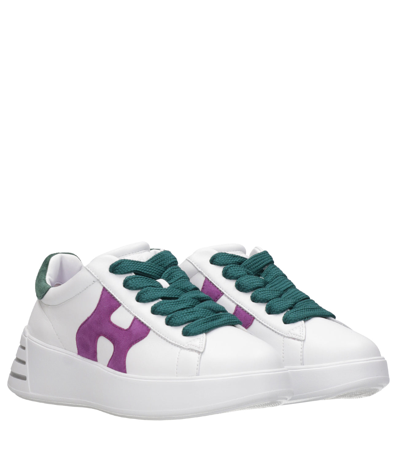 Hogan | Sneakers Rebel H564 Bianco, Viola e Verde