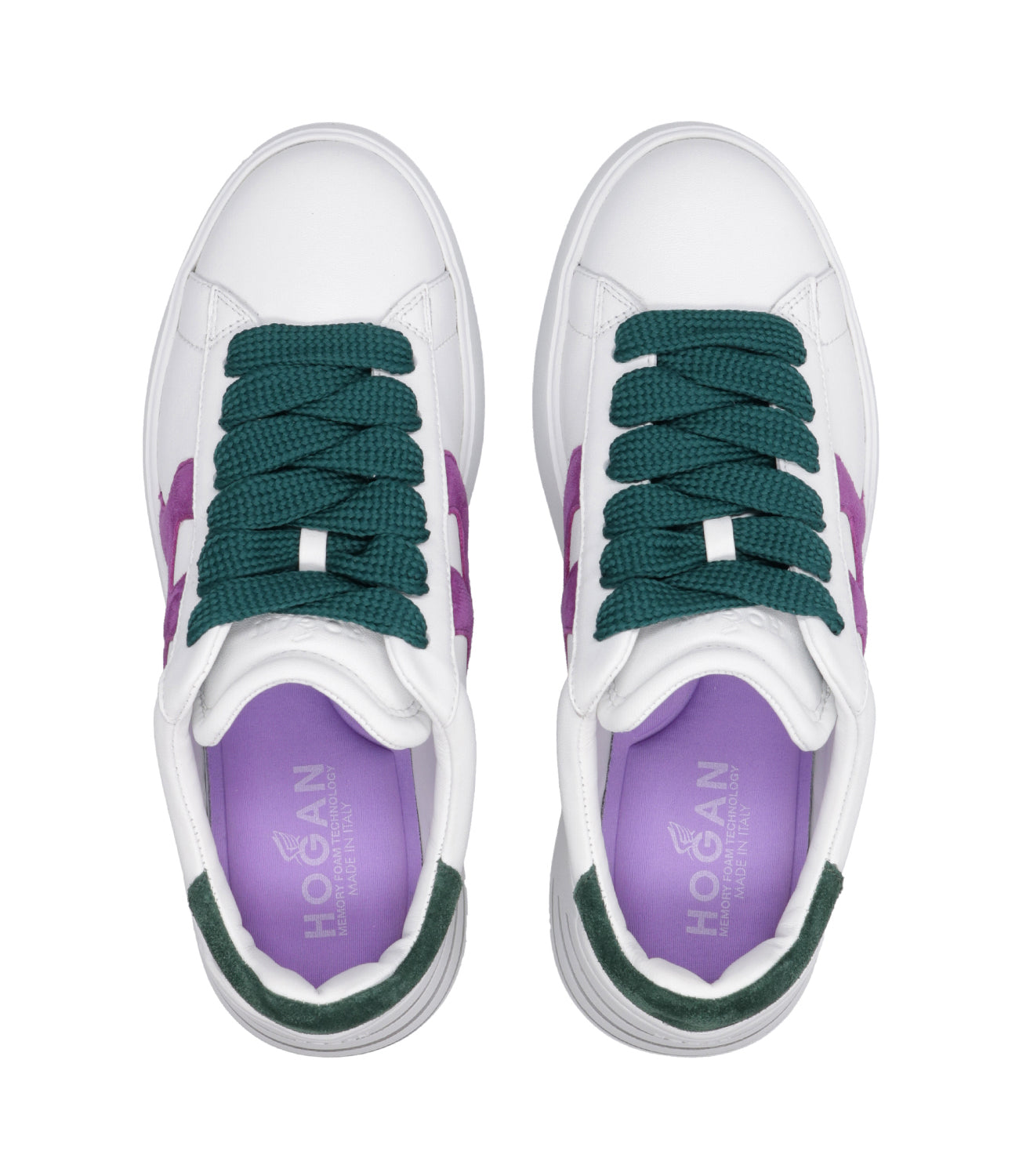 Hogan | Rebel Sneakers H564 White, Purple and Green
