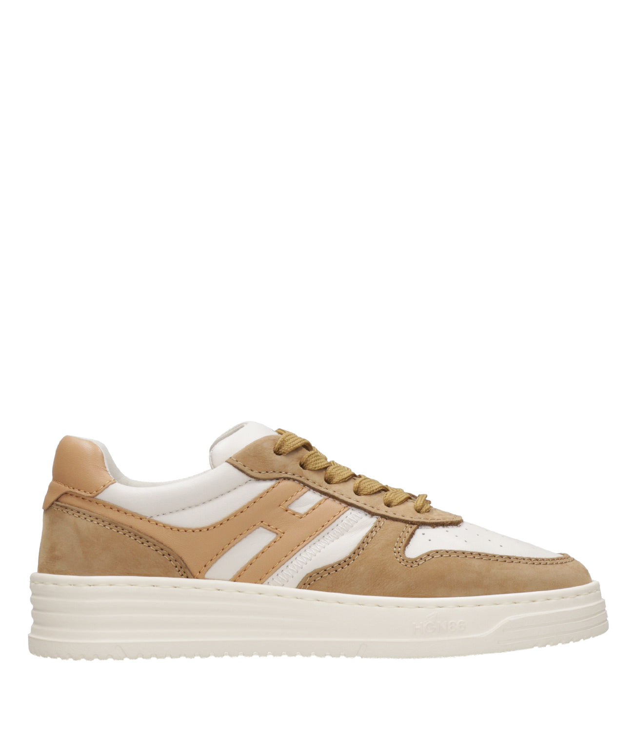 Hogan | Sneakes H630 Lace-up Ivory and Brown