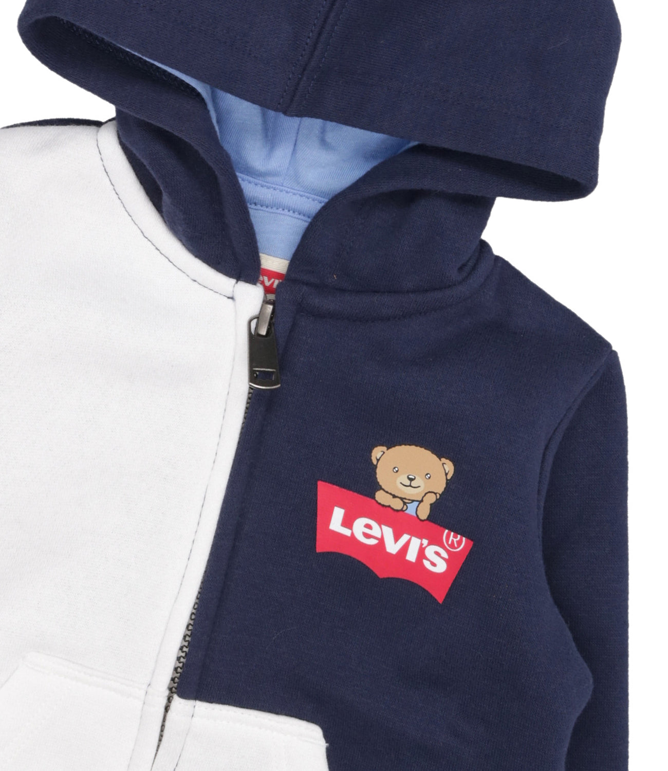 Levis Kids | Felpa LVB Spliced Hoodie Blu e Bianco