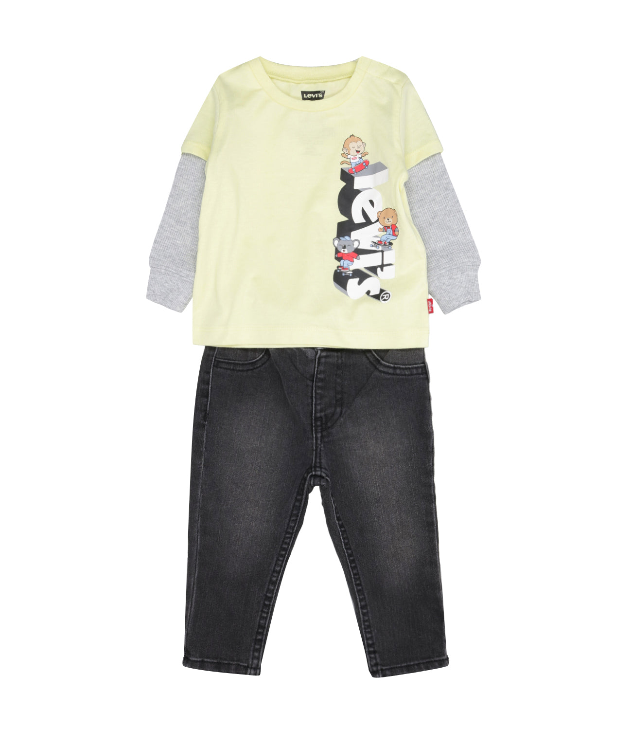Levis Kids | Set T-Shirt + Pants LVB Skater Denim Set Yellow and Black