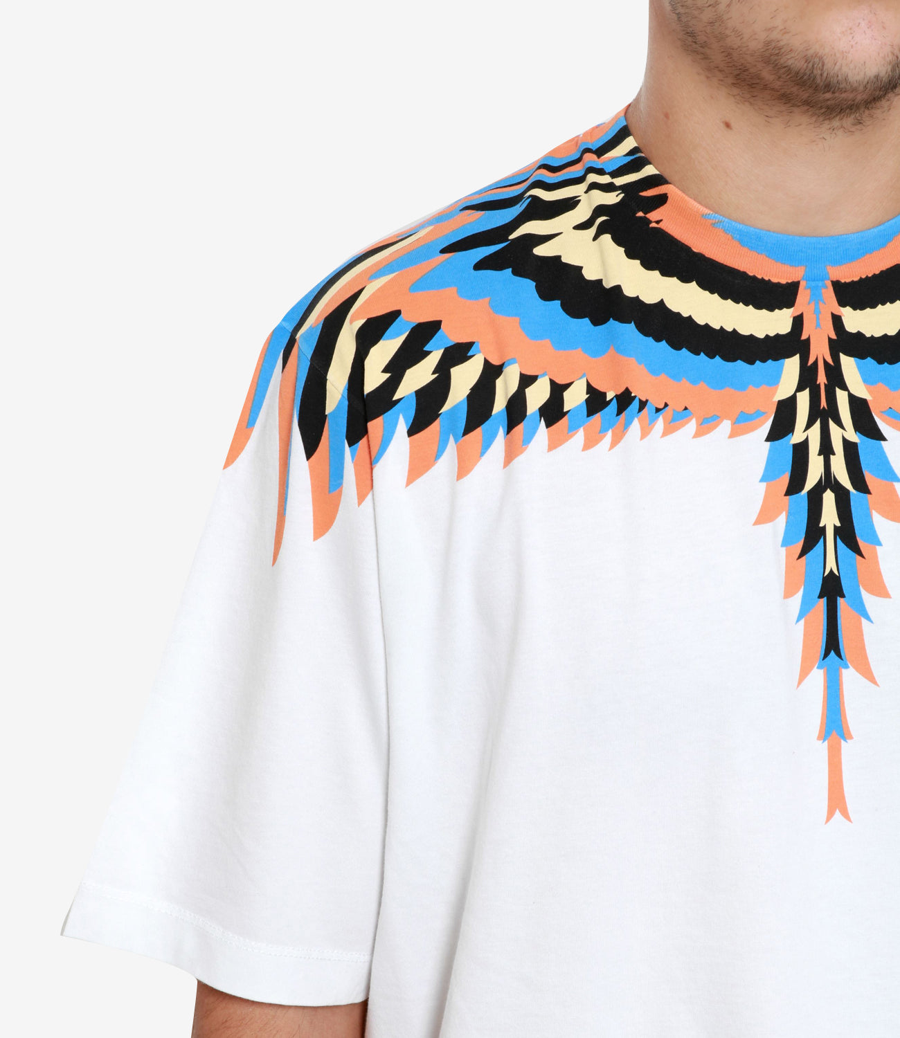 Marcelo Burlon | T-Shirt Optical Wings White and Salmon