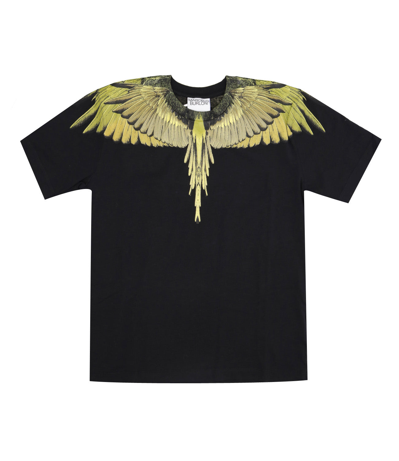 Marcelo Burlon Kids | T-Shirt Icon Wings Nero e Limone