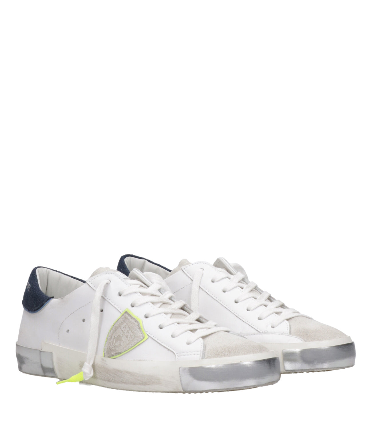 Philippe Model | PRSX Low White and Blue Sneakers