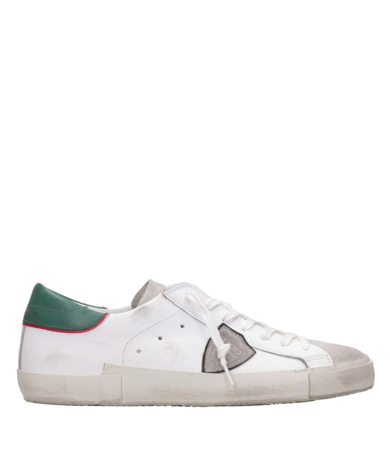 Philippe Model | PRSX Low White and Green Sneakers