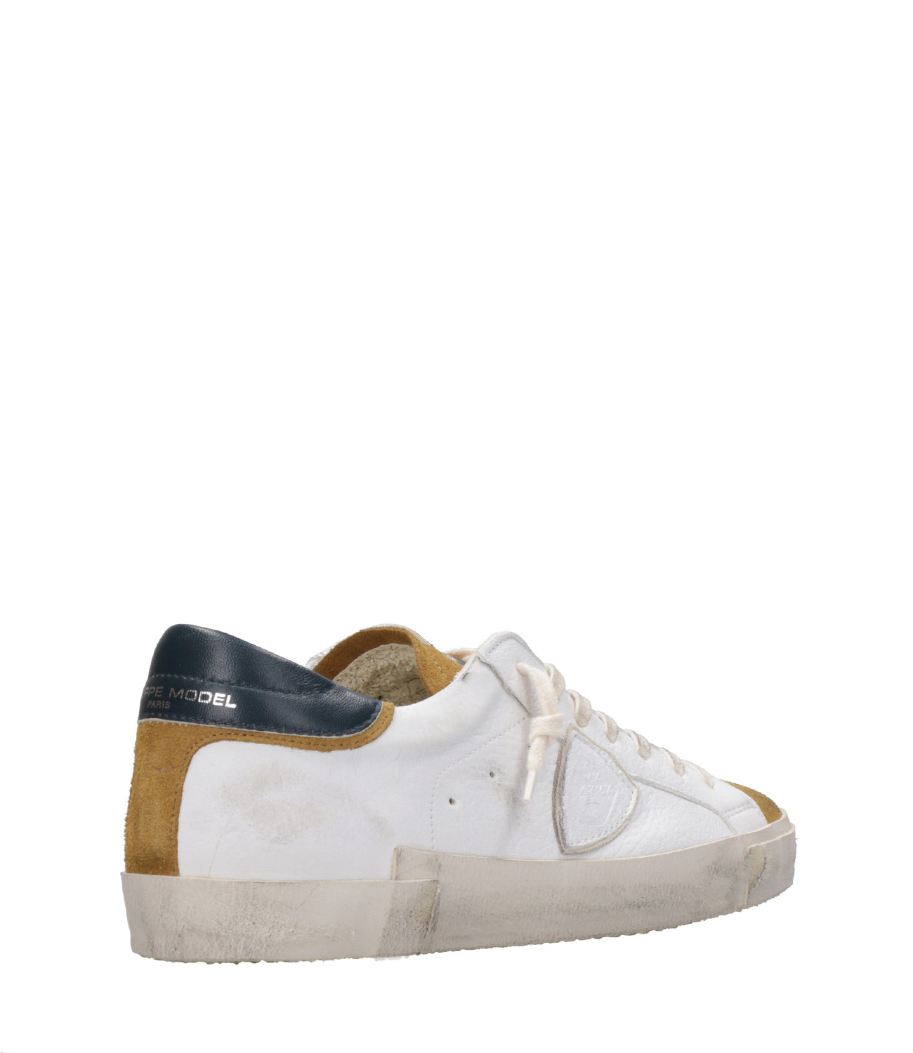 Philippe Model | PRSX Low White and Mustard Sneakers