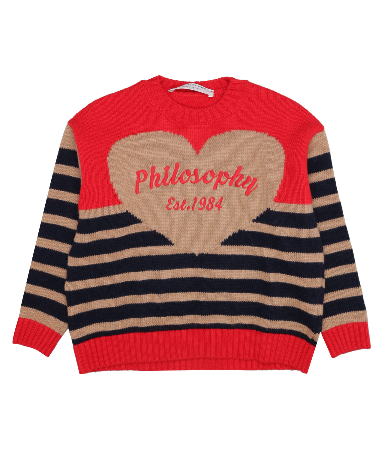 Philosophy by Lorenzo Serafini Kids | Beige Red and Navy Blue Sweater