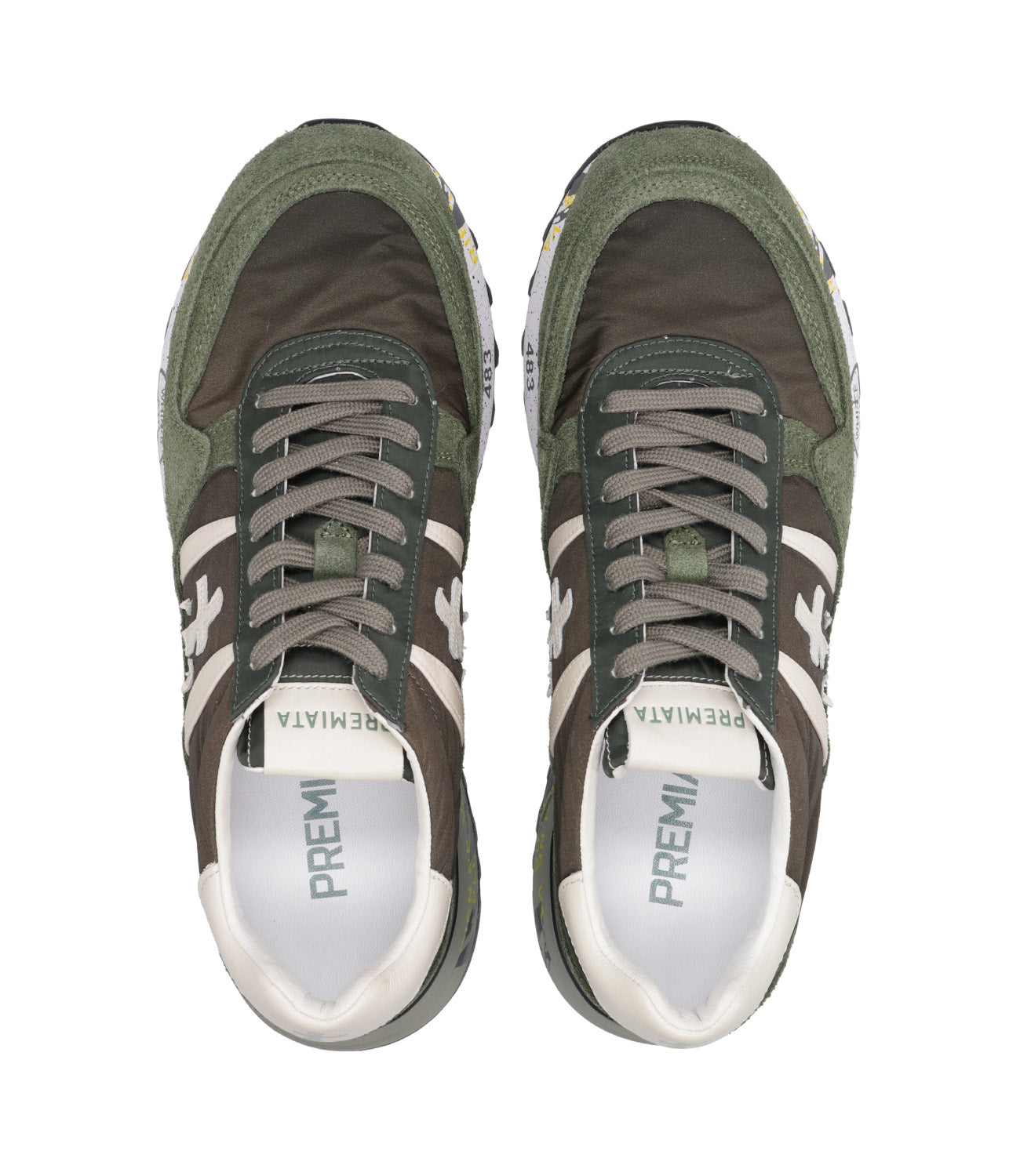 Premiata | Lander Green and Grey Sneakers