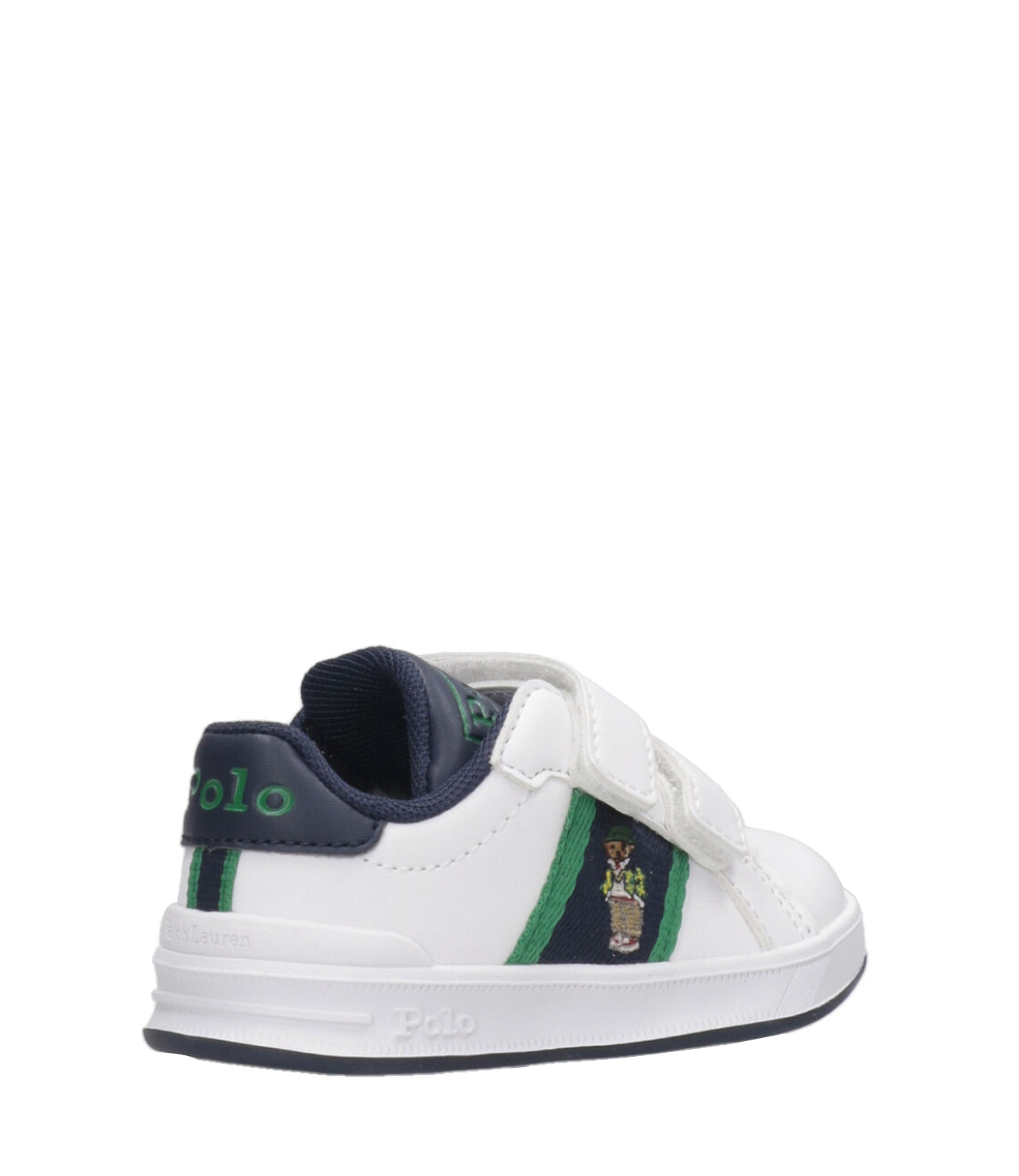 Ralph Lauren Childrenswear | Heritage Court II Bear EZ Sneakers White and Green