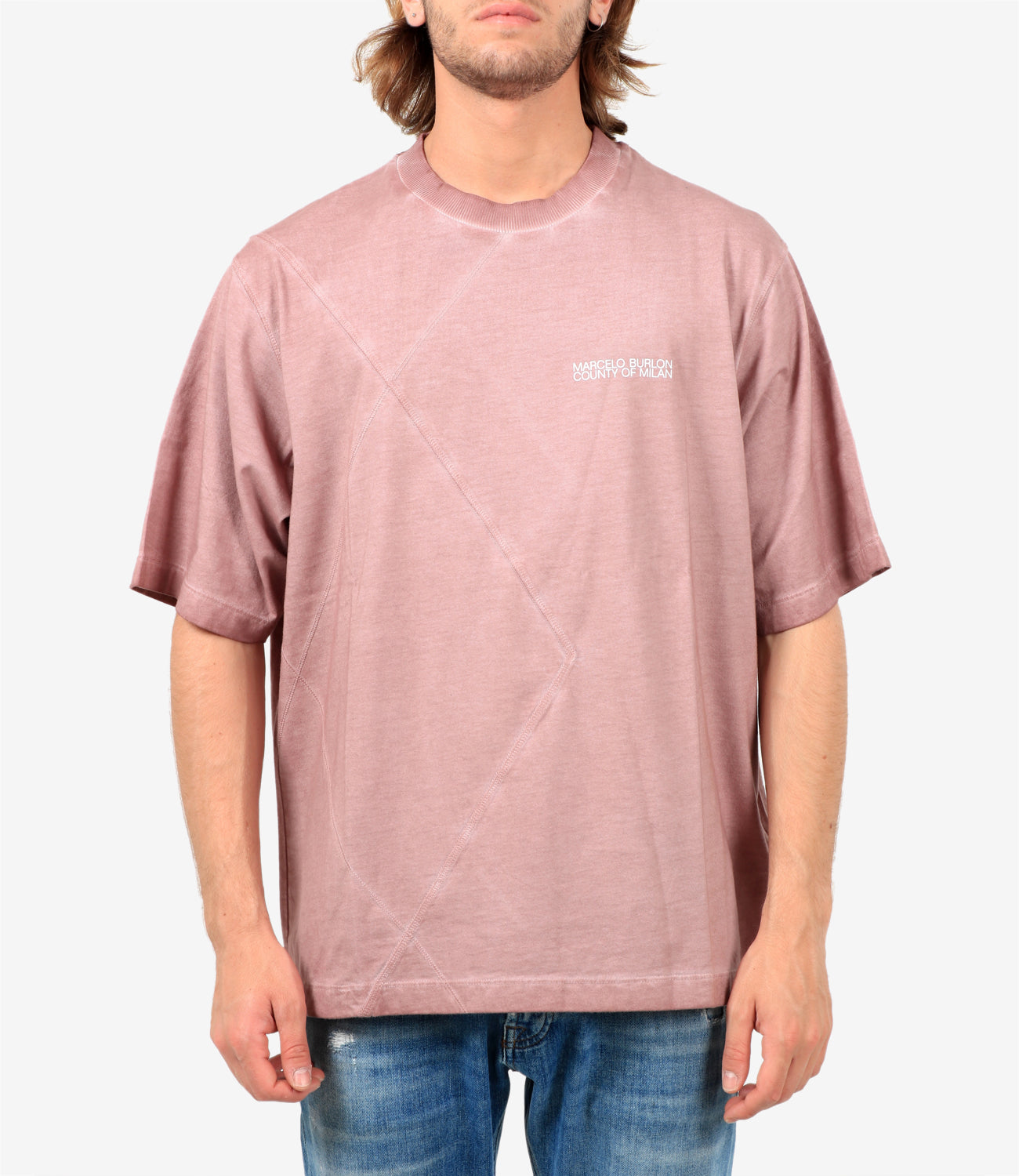 T-Shirt Logo Odyed Rhombus Over Tee Rosa