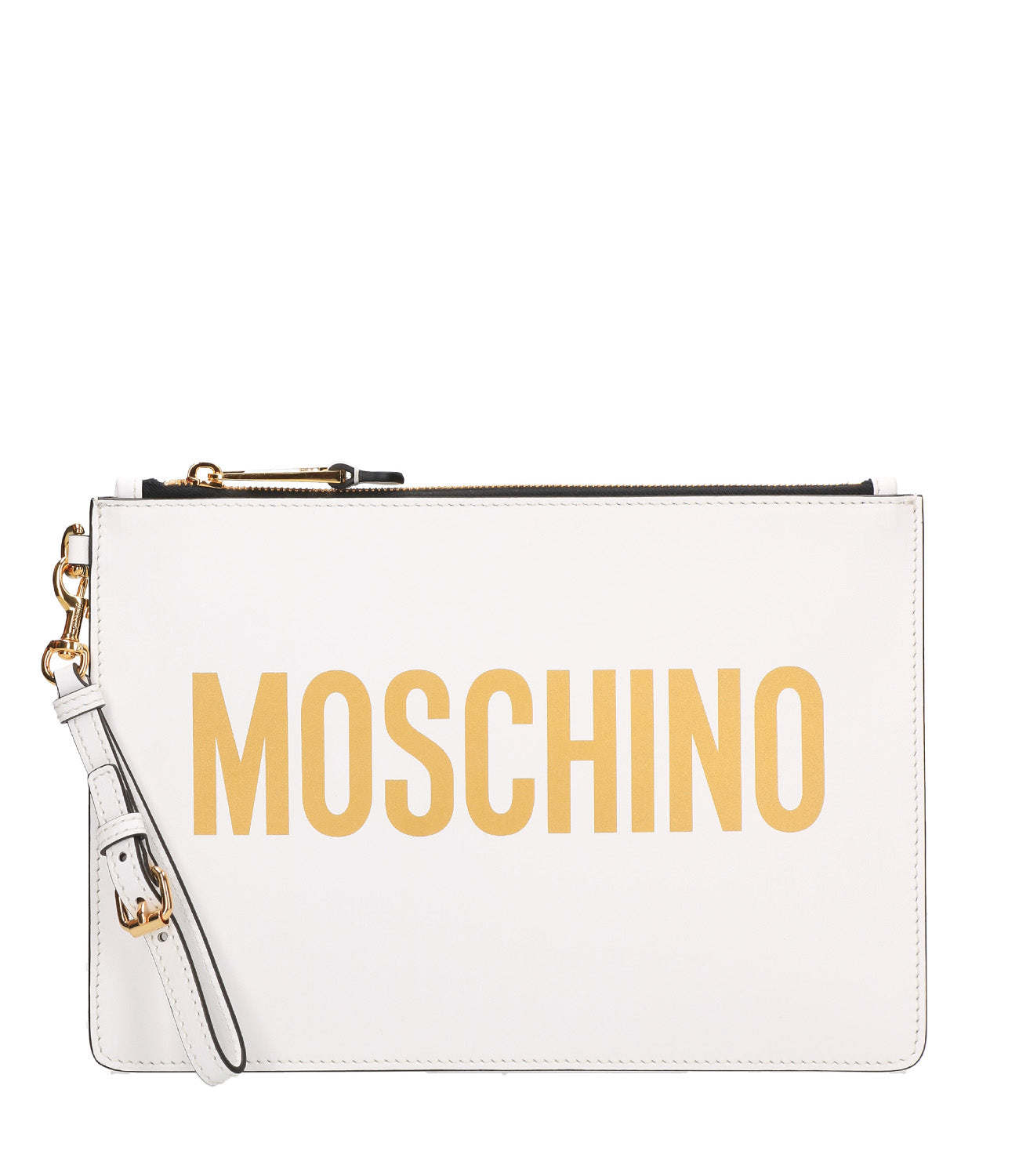 White Clutch Bag with Logo