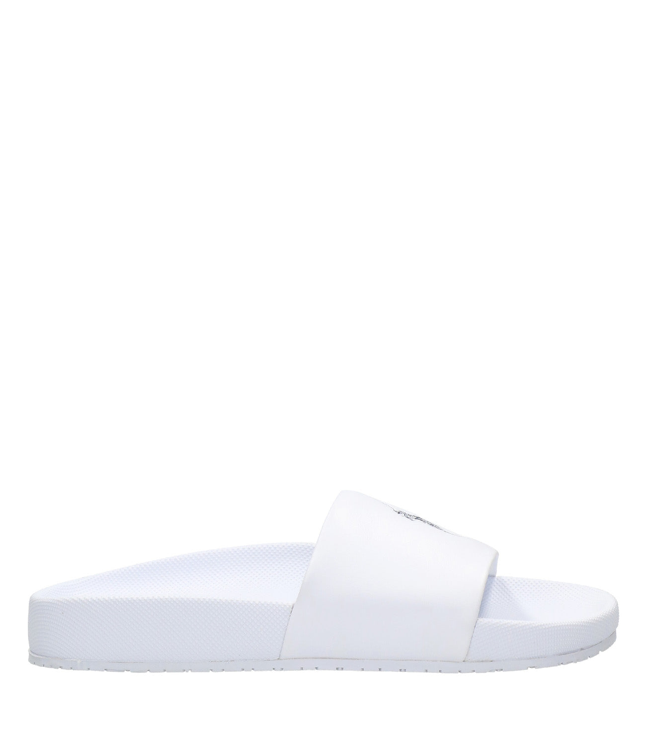 White and Blue Navy Slippers