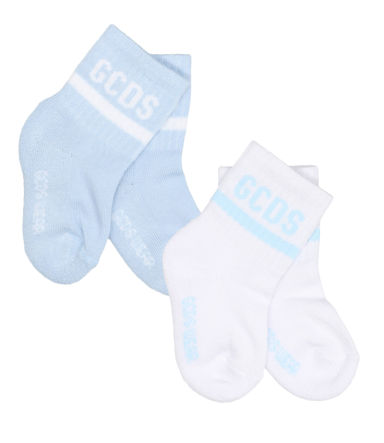 GCDS Mini | Light Blue and White Socks