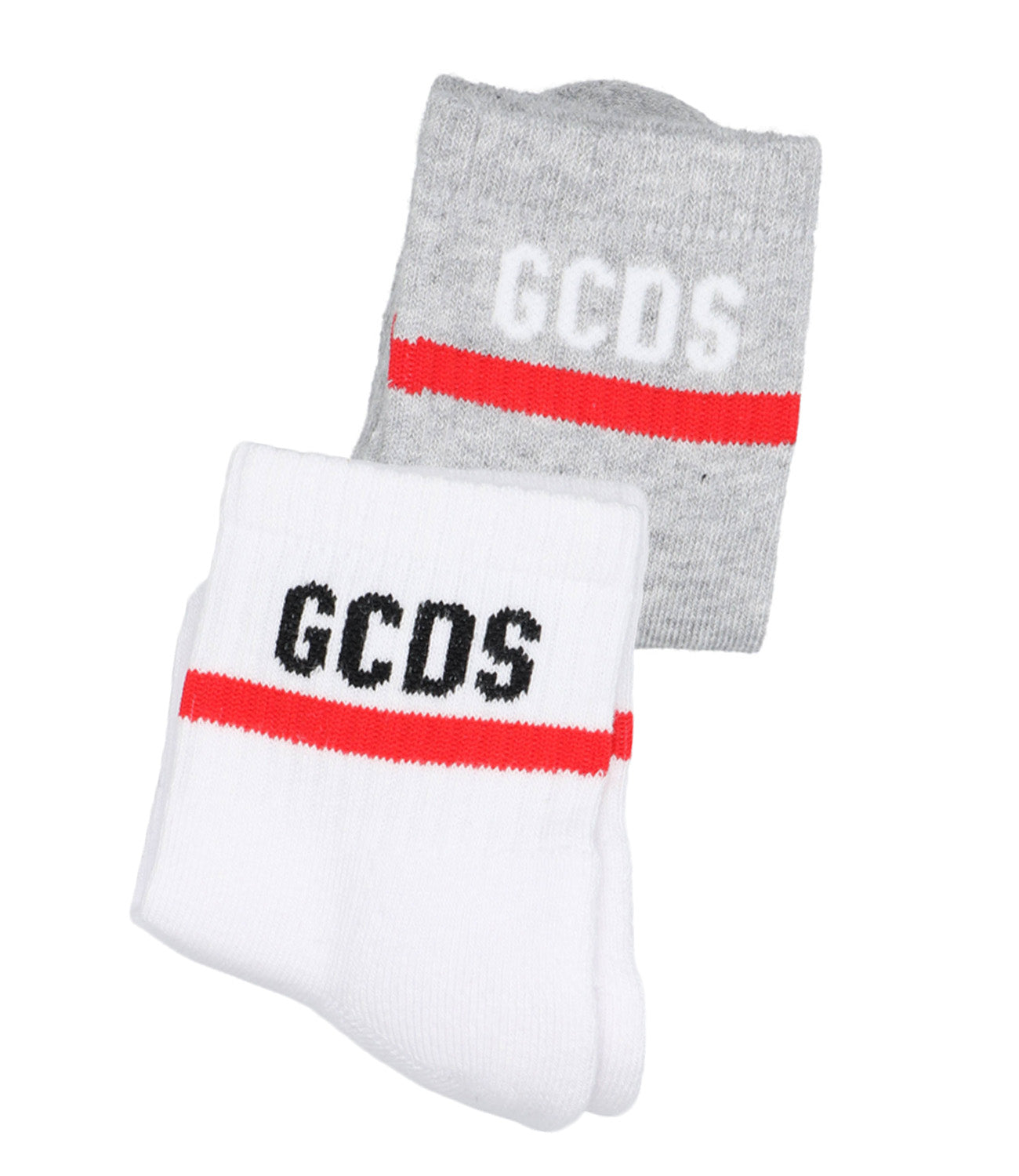 GCDS Mini | White and Grey Socks