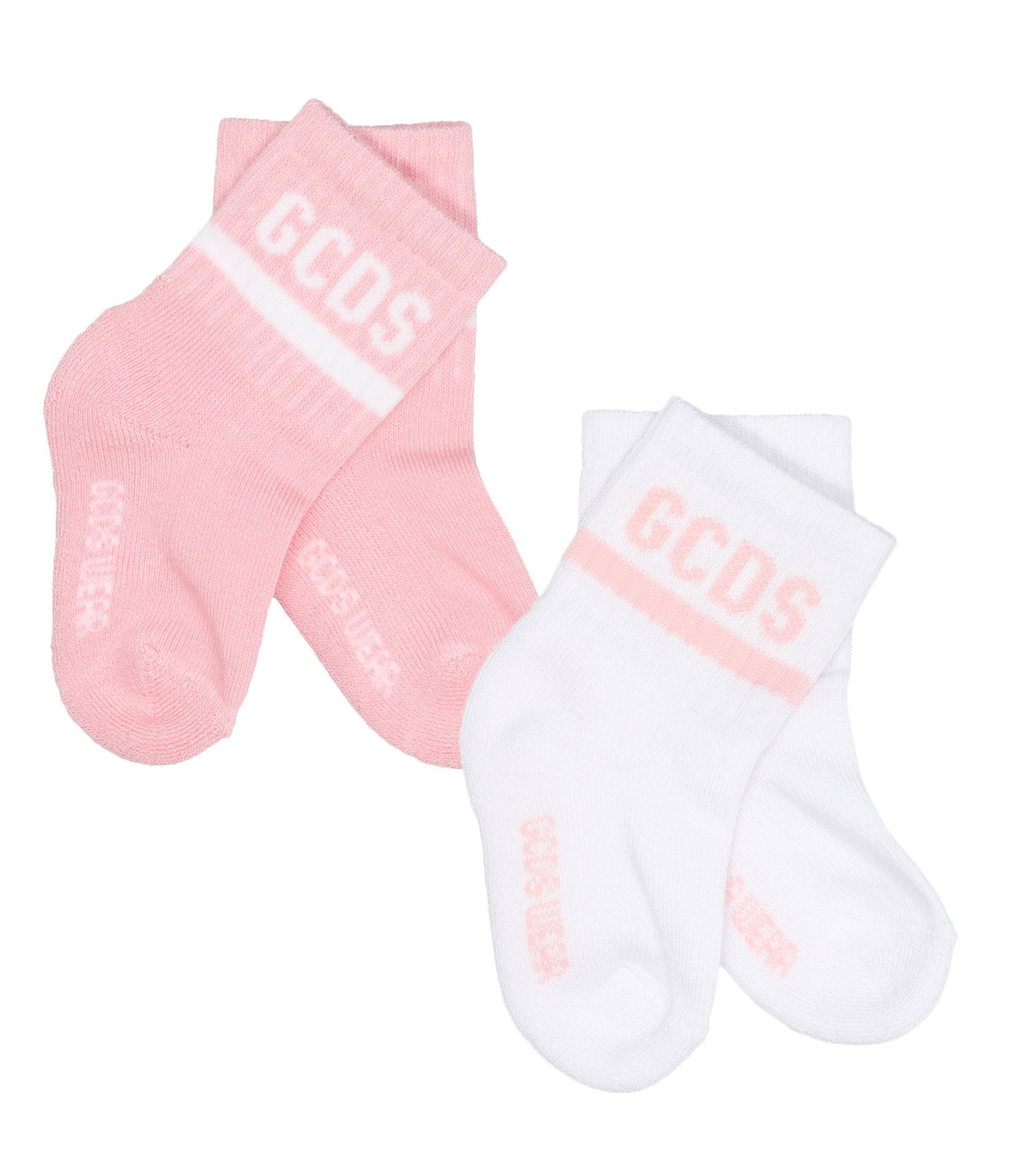 GCDS Mini | Pink and White Socks