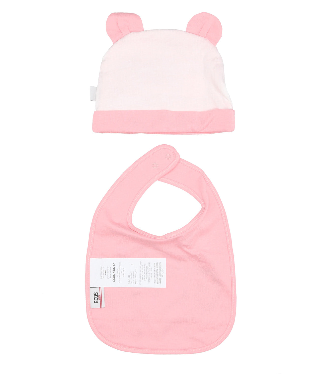 GCDS Mini | Quartz Pink Bib and Hat Set