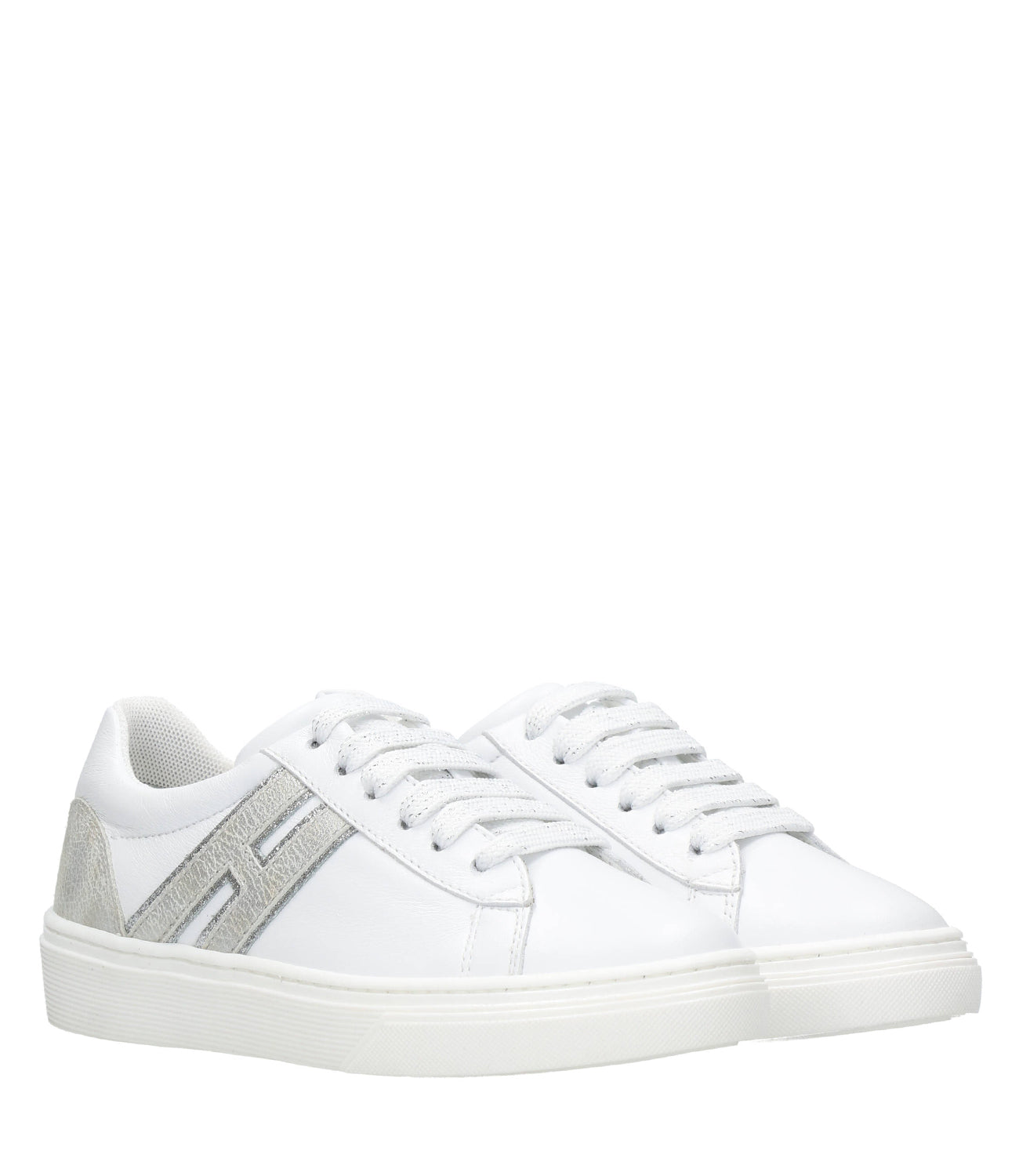Hogan Junior | Sneakers H365 White and Silver