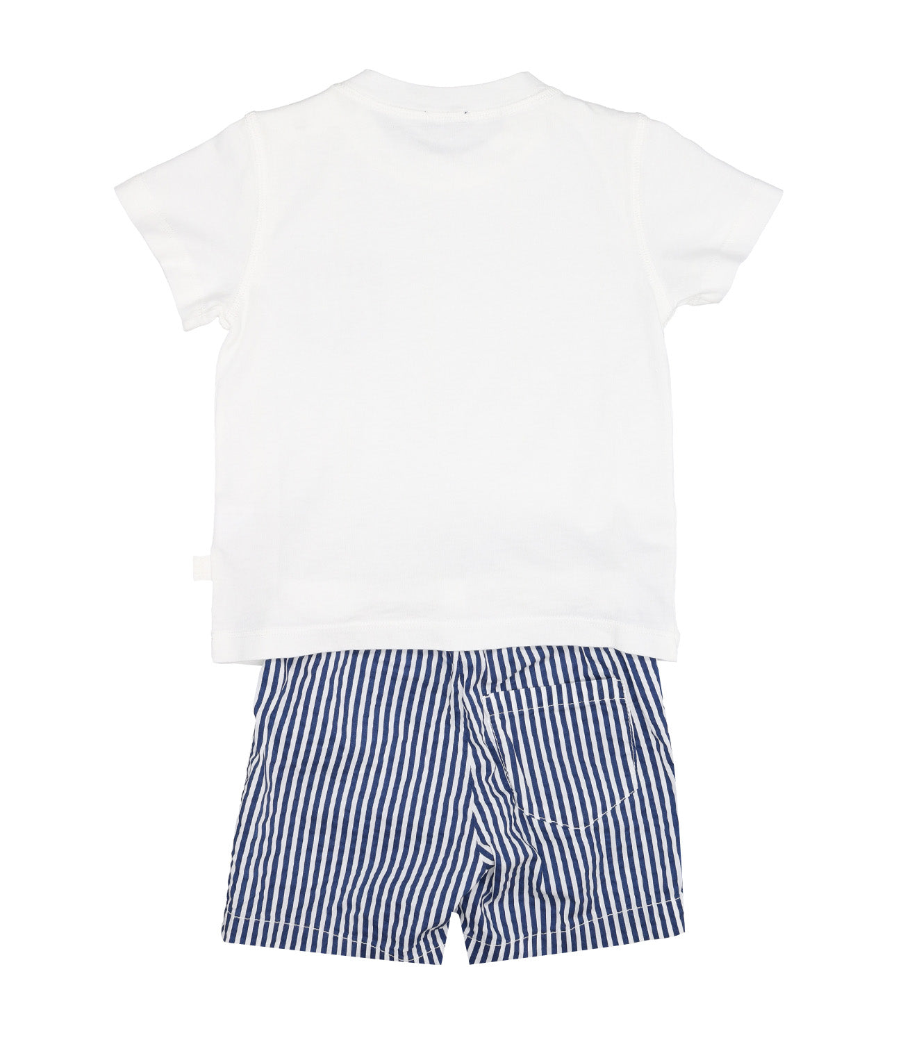 The Owl | Blue and White Sweater and Bermuda Shorts Set