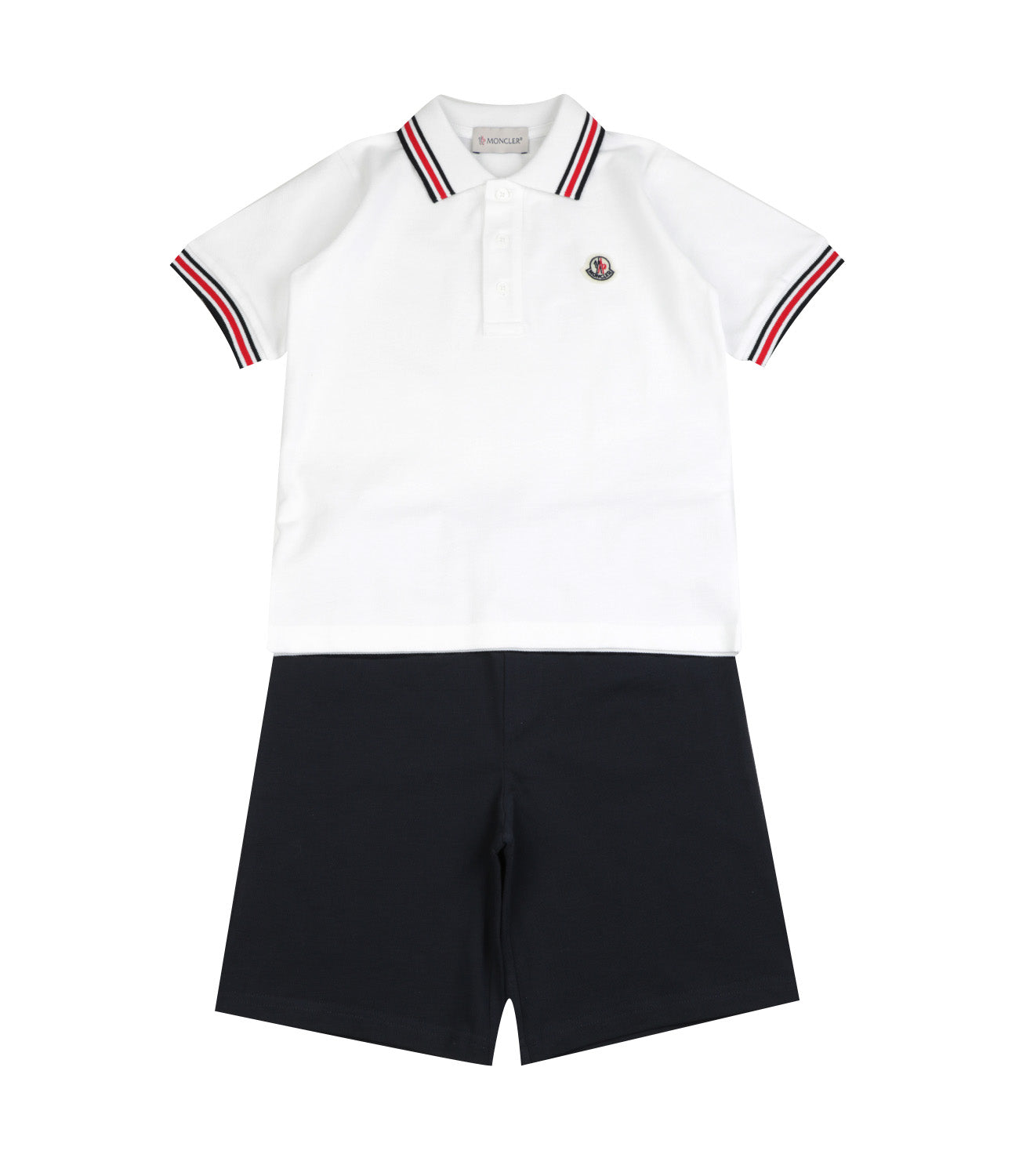 Moncler Junior | Set Polo and Bermuda White and Blue