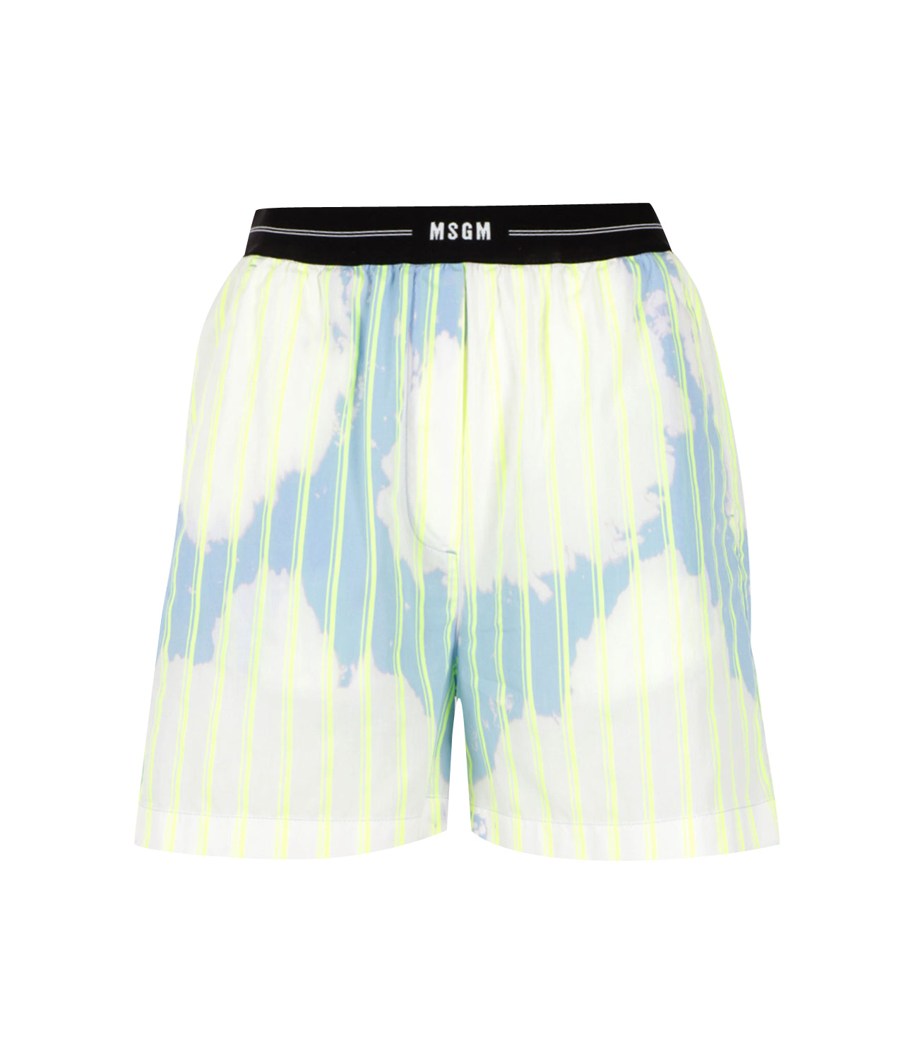 MSGM | Blue and Fluo Yellow Bermuda Shorts