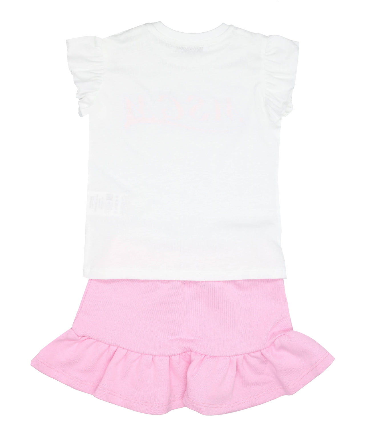 MSGM Kids | Pink and White T-Shirt and Skirt Set