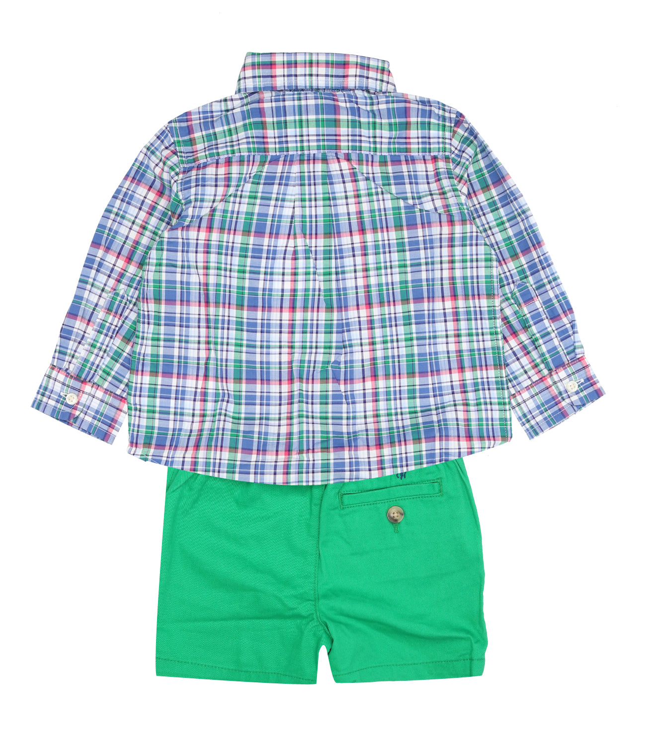 Ralph Lauren Childrenswear | Multicolor and Green Shirt and Bermuda Shirt Set