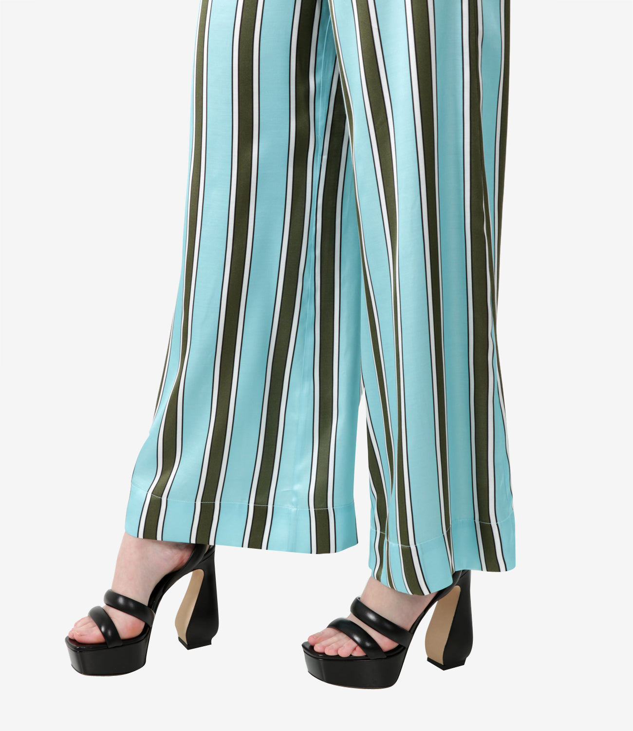 Semicouture | Pantalone Alyssia Azzurro e Kaki