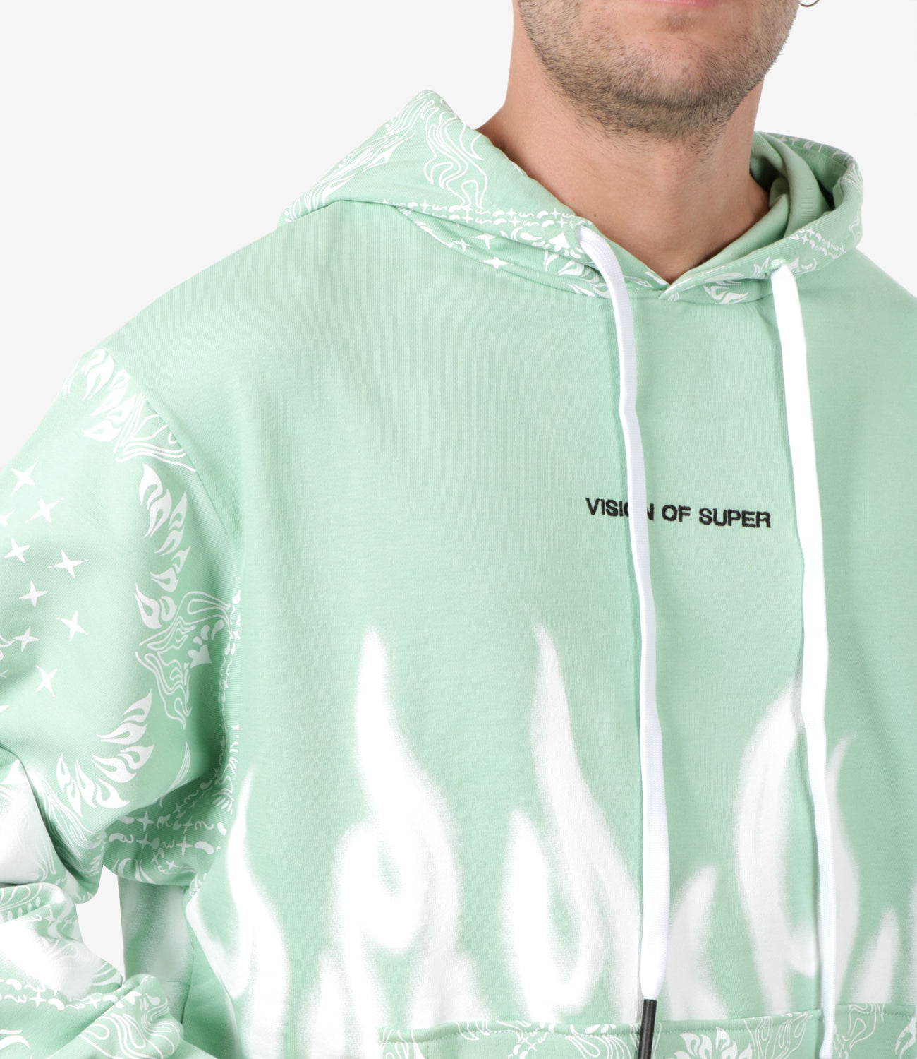 Vision of Super | Bandana Print Sweatshirt Green and White