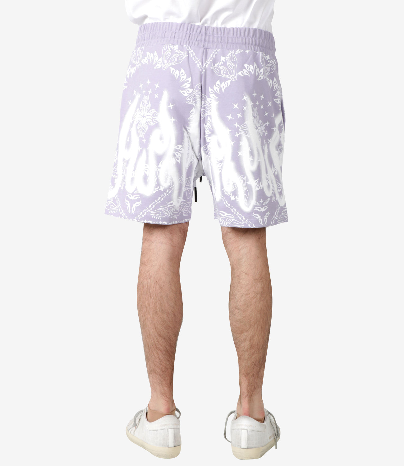 Vision of Super | Bandana Print Purple and White Sport Bermuda Shorts