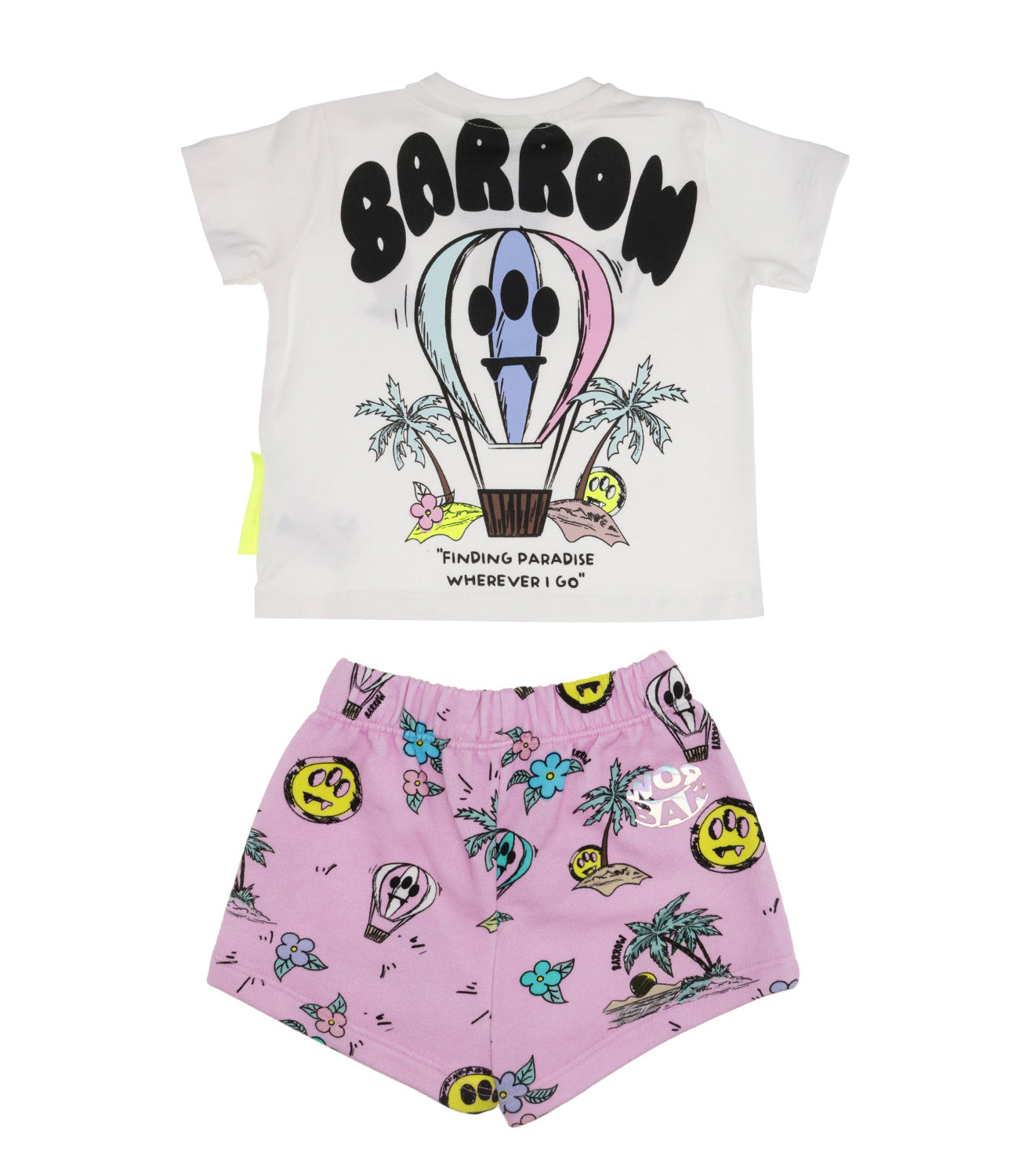 Barrow Kids | Pink and White T-Shirt+Bermuda Shorts Set