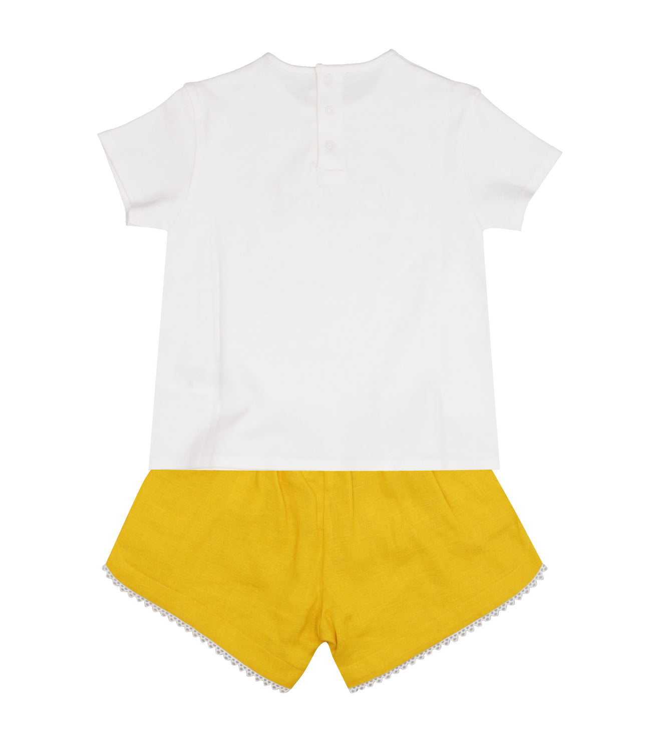 Chloè Kids | Set T-Shirt e Bermuda Bianco e Giallo