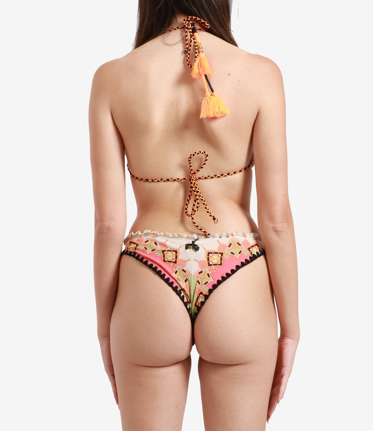 F**K Project | Costume Bikini Triangolo slip fisso Beige e Nero