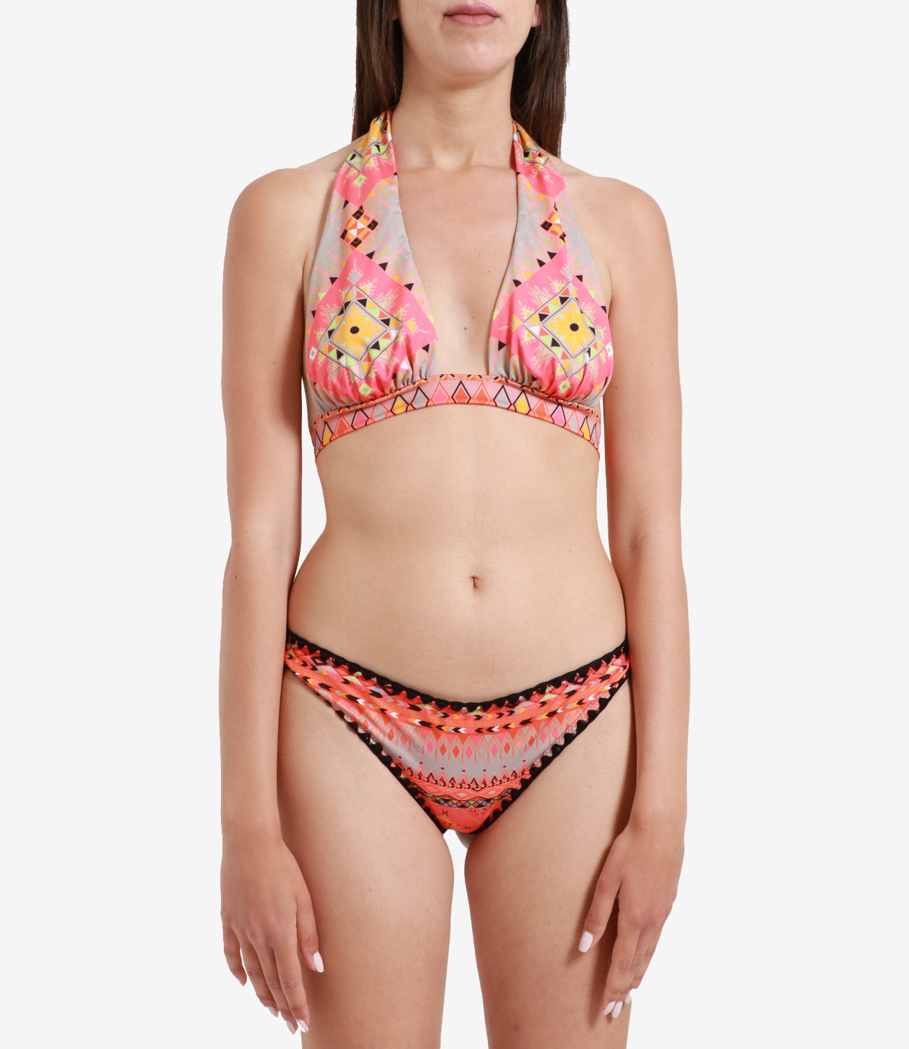 F**K Project | Bikini Swimsuit Triangle High Fixed Bottom Coral