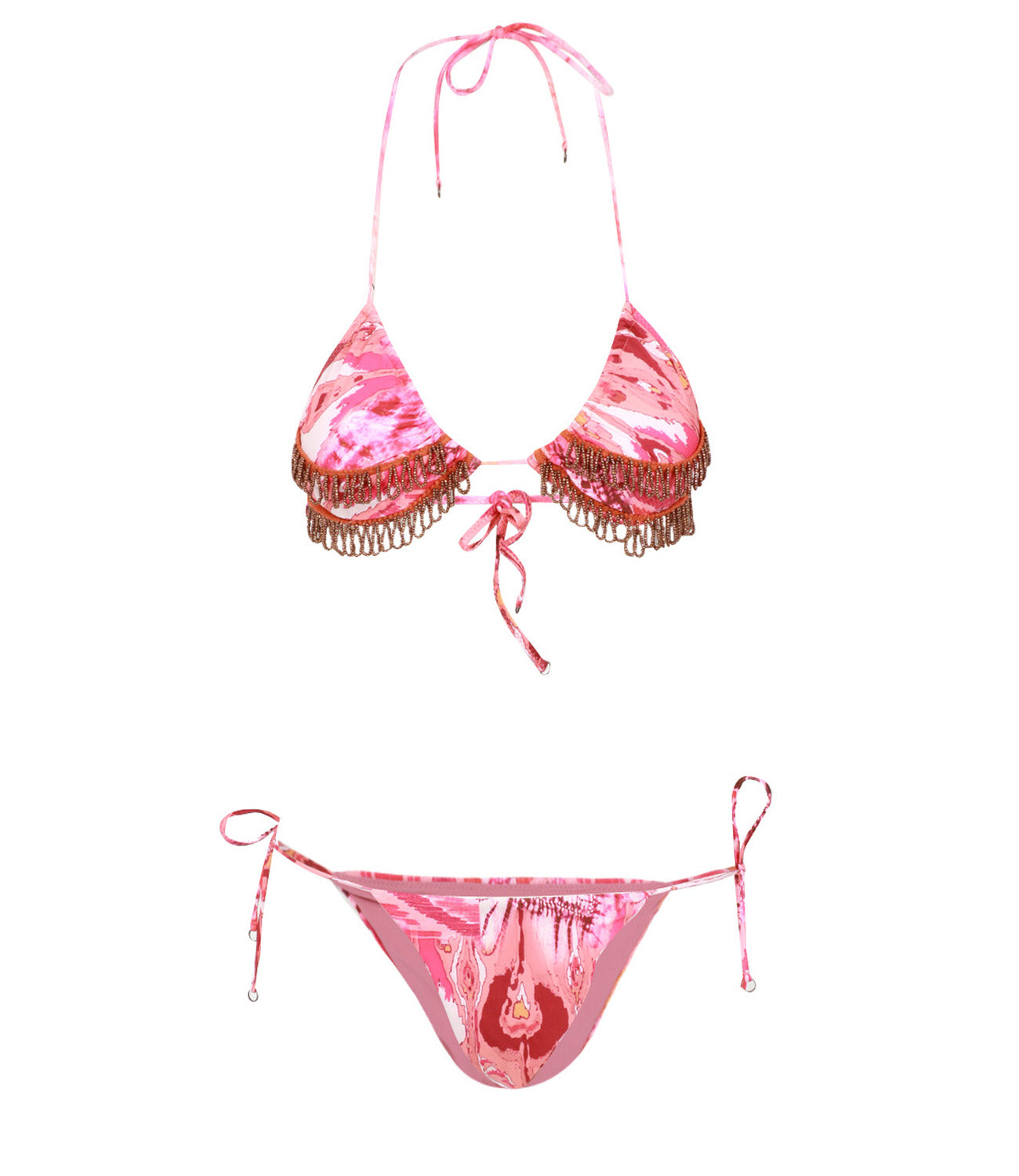 F**K Project | Brazilian Triangle Bikini Swimsuit Orange and Bordeaux