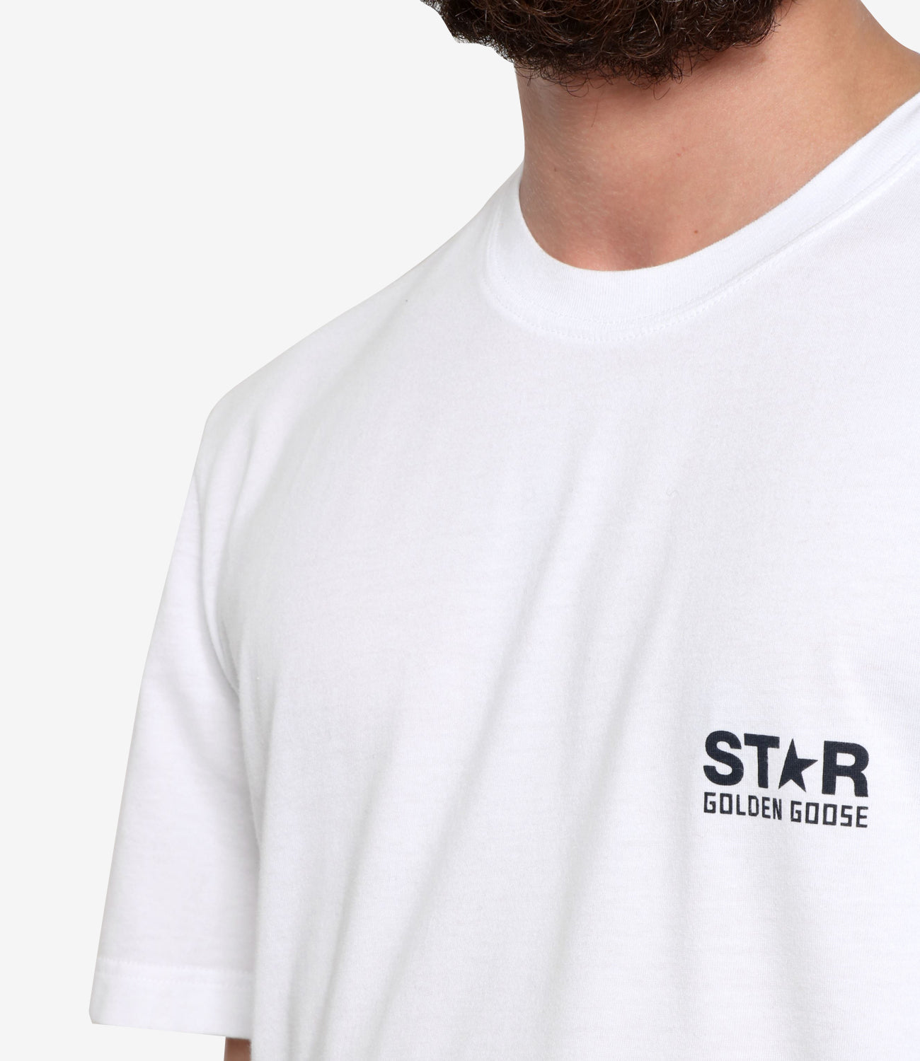Golden Goose | T-Shirt Star/ M'S Regular Bianco e Blu Scuro