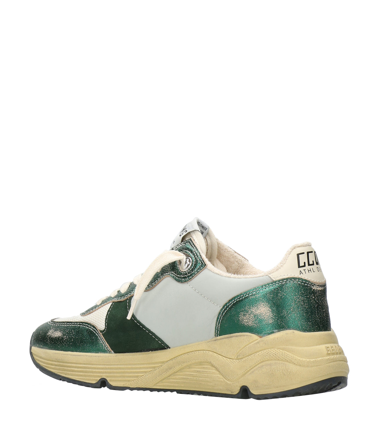 Golden Goose | Running Sole Sneakers Green, Cream and Silver