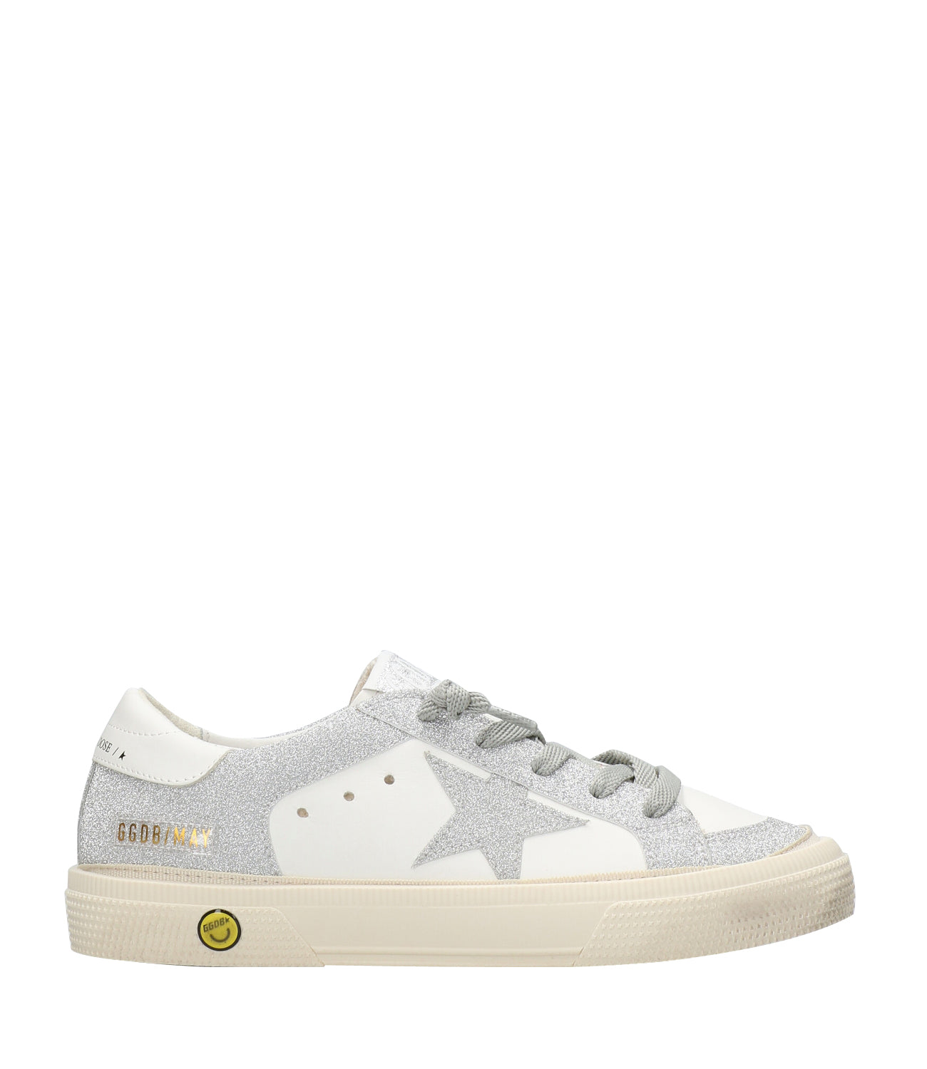 Golden Goose Kids | May White and Silver Sneakers