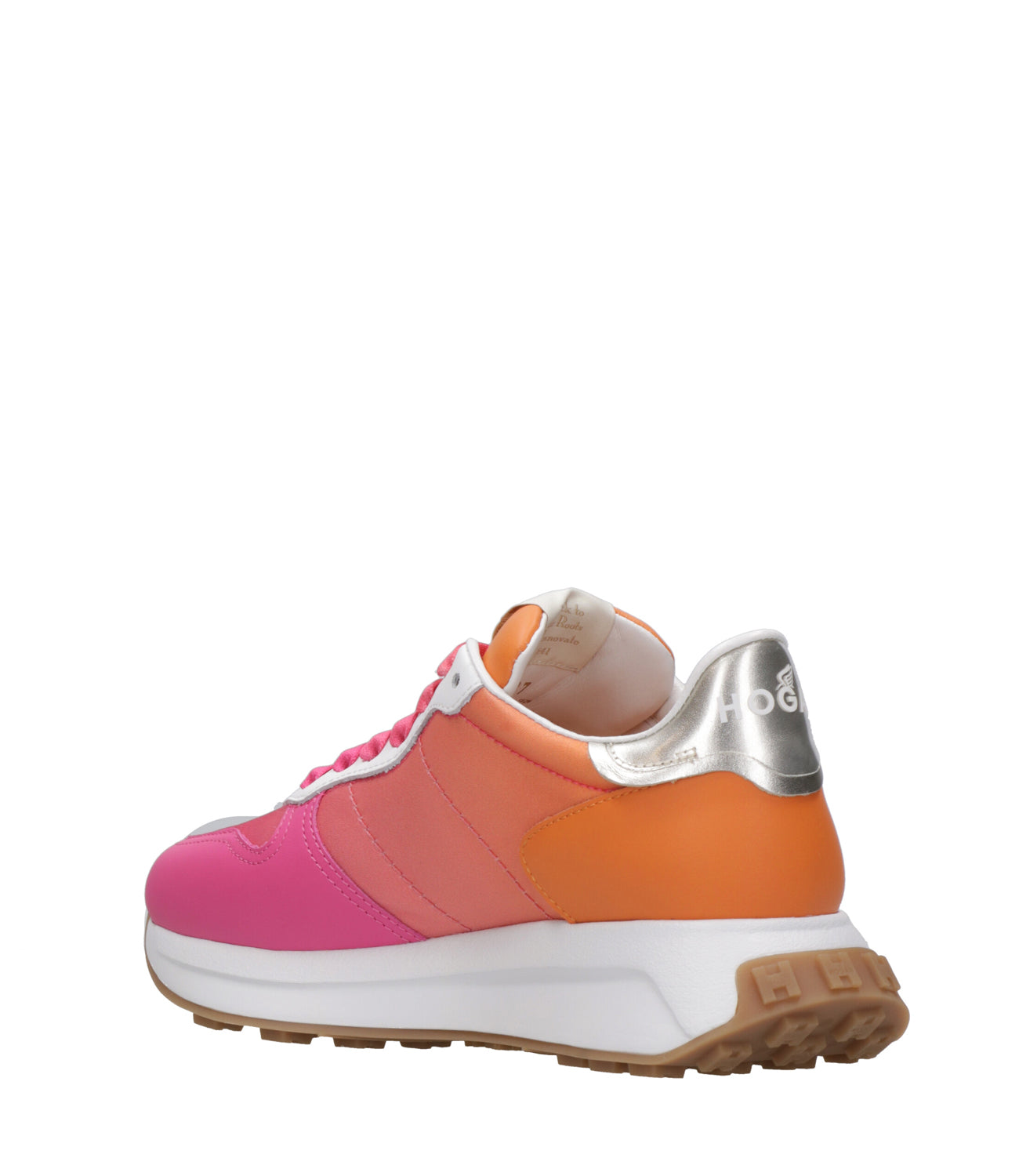 Hogan | White and Pink and Orange Sneakers
