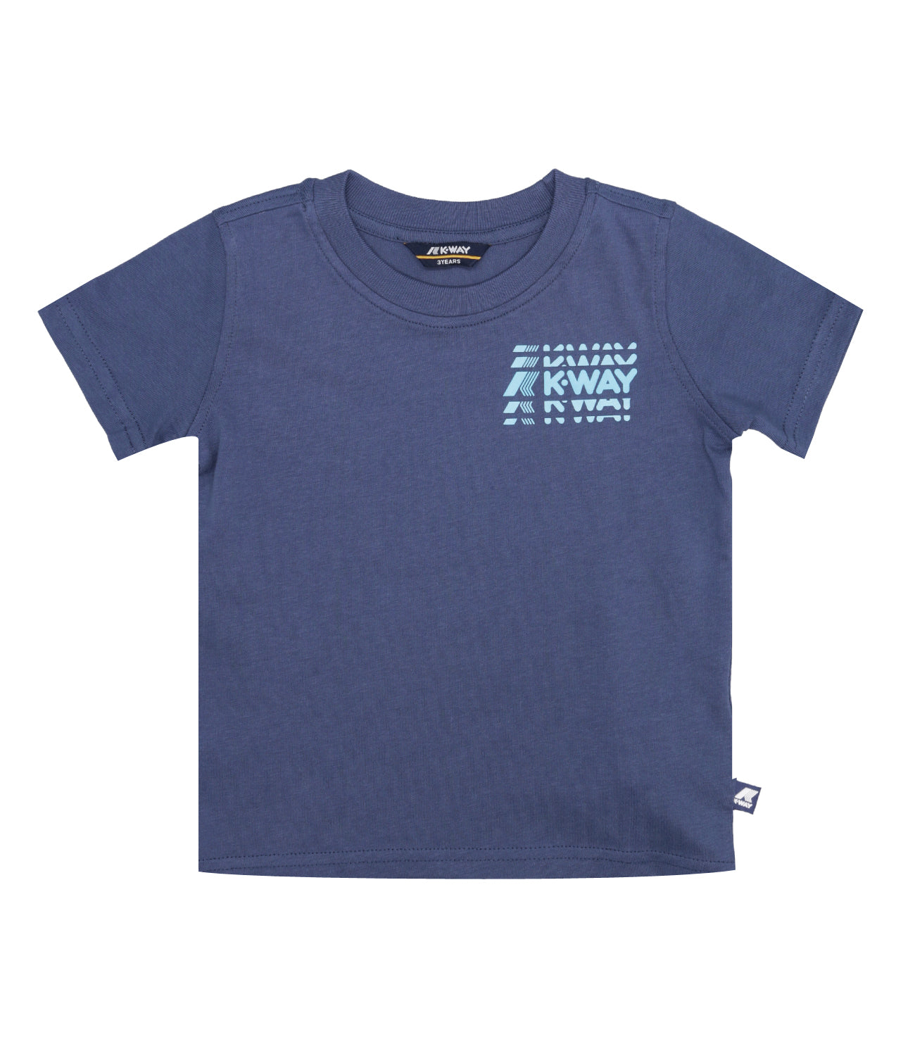 K-Way Kids | T-Shirt Multiple Logo Indigo Blue