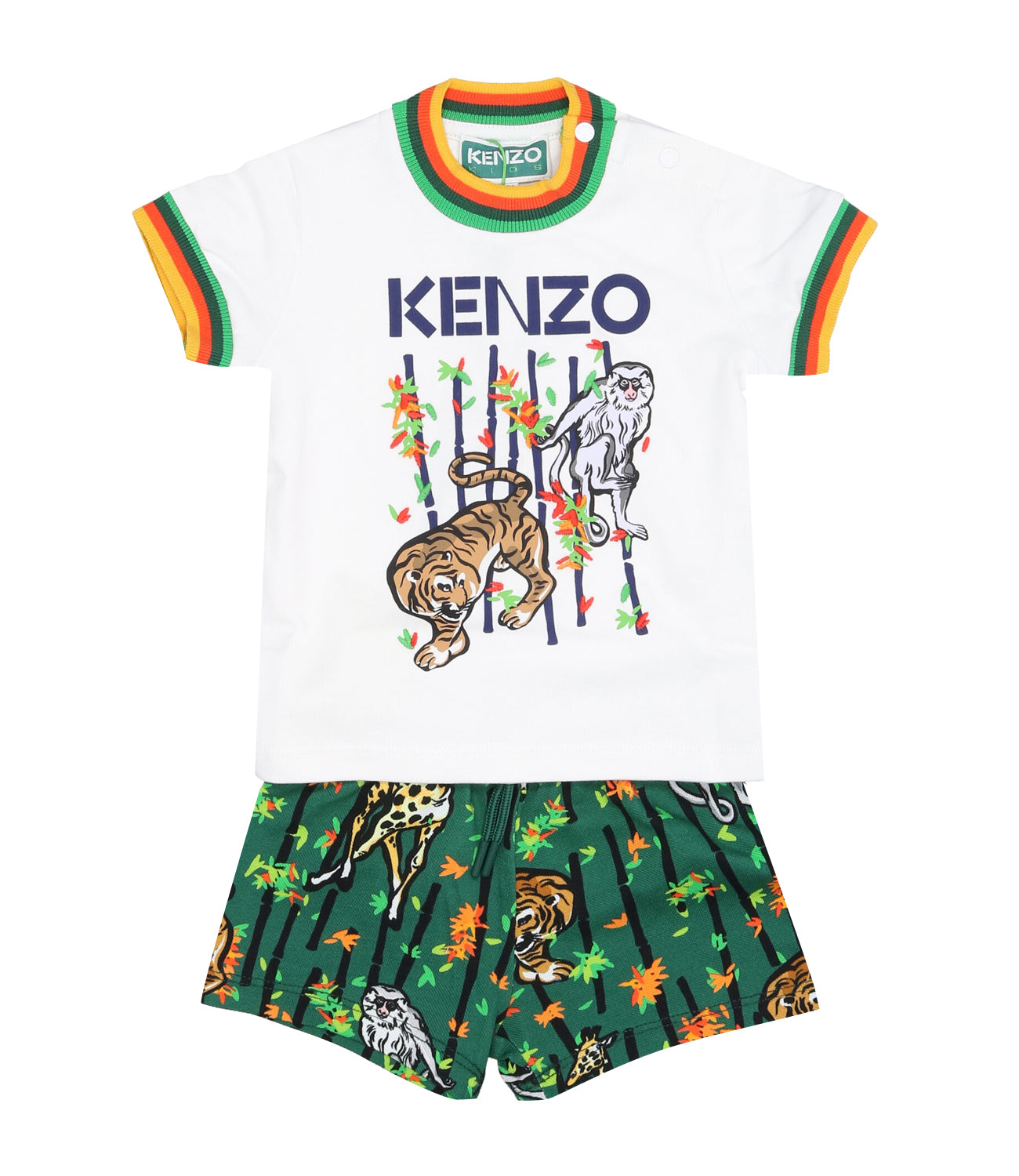 Kenzo Kids | Dark Green T-Shirt and Bermuda Shorts Set