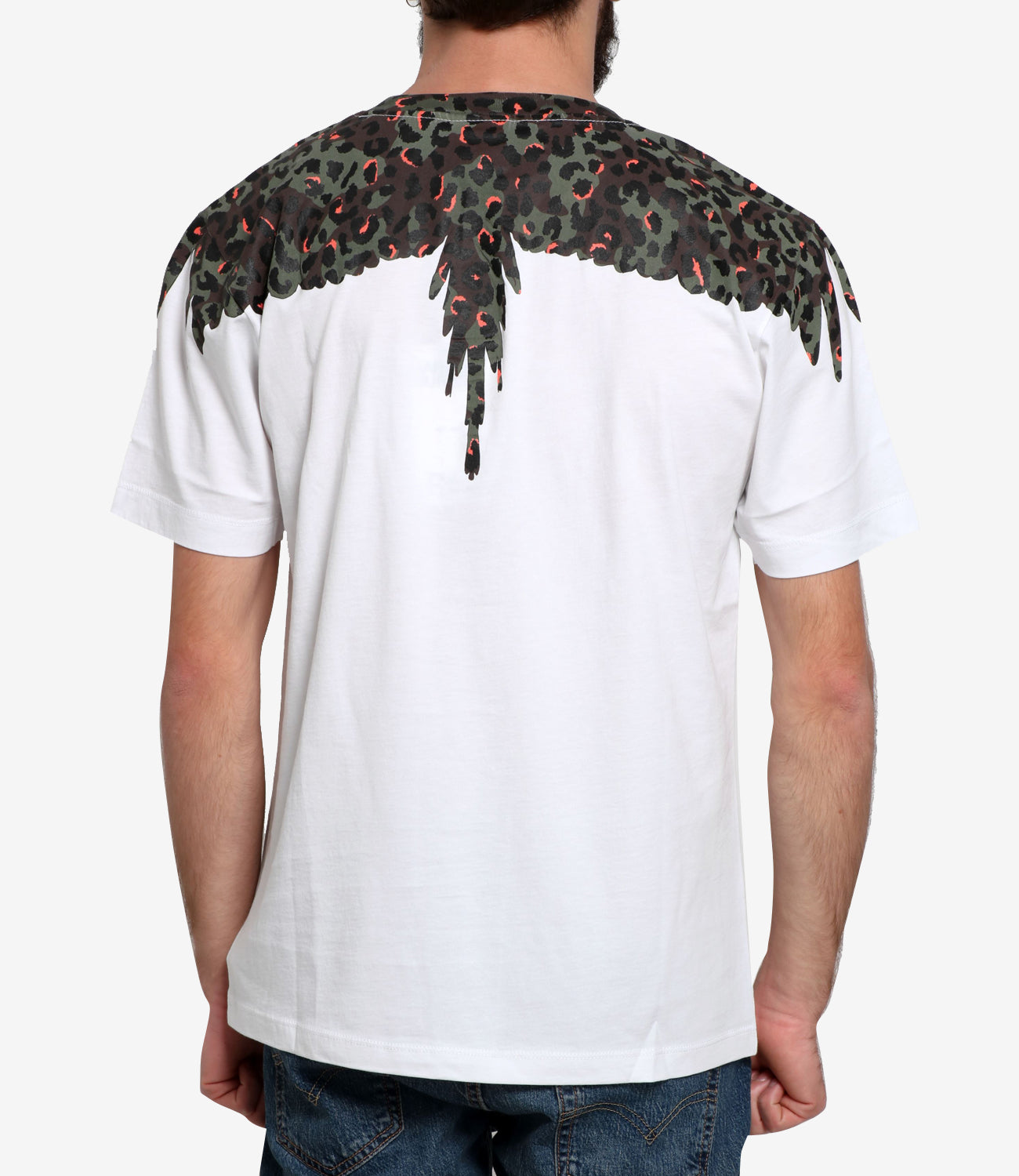 Marcelo Burlon | T-Shirt Animalier Wings Bianco e Marrone