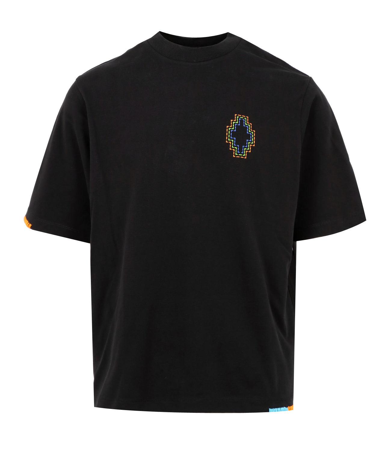 Marcelo Burlon | T-Shirt Stitch Cross Black and Orange