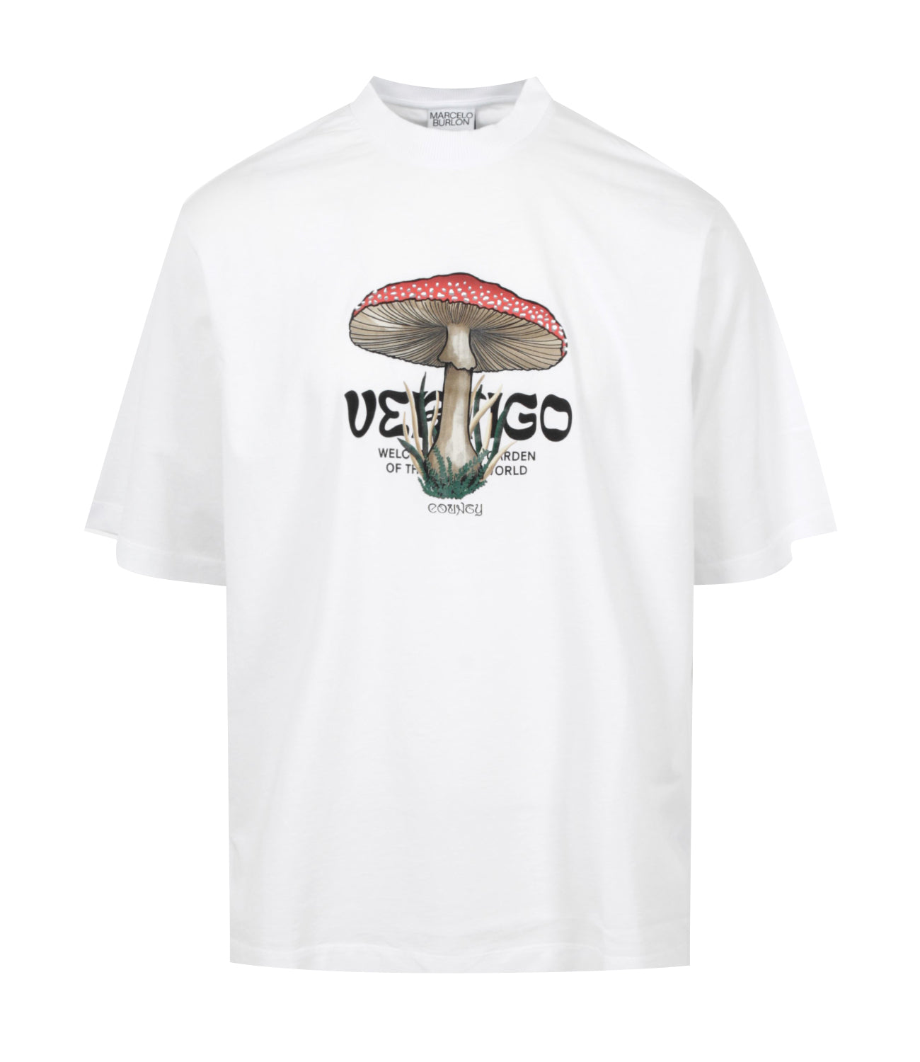 Marcelo Burlon | T-Shirt Vertigo Mushroom Bianco e Nero