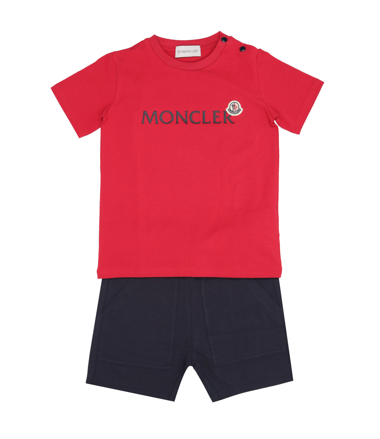 Moncler Junior | Set T-Shirt+Bermuda Rosso e Blu