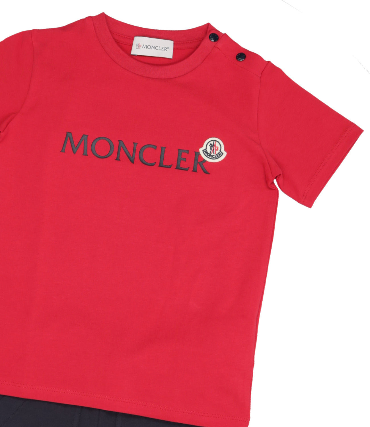 Moncler Junior | Red and Blue T-Shirt+Bermuda Shorts Set