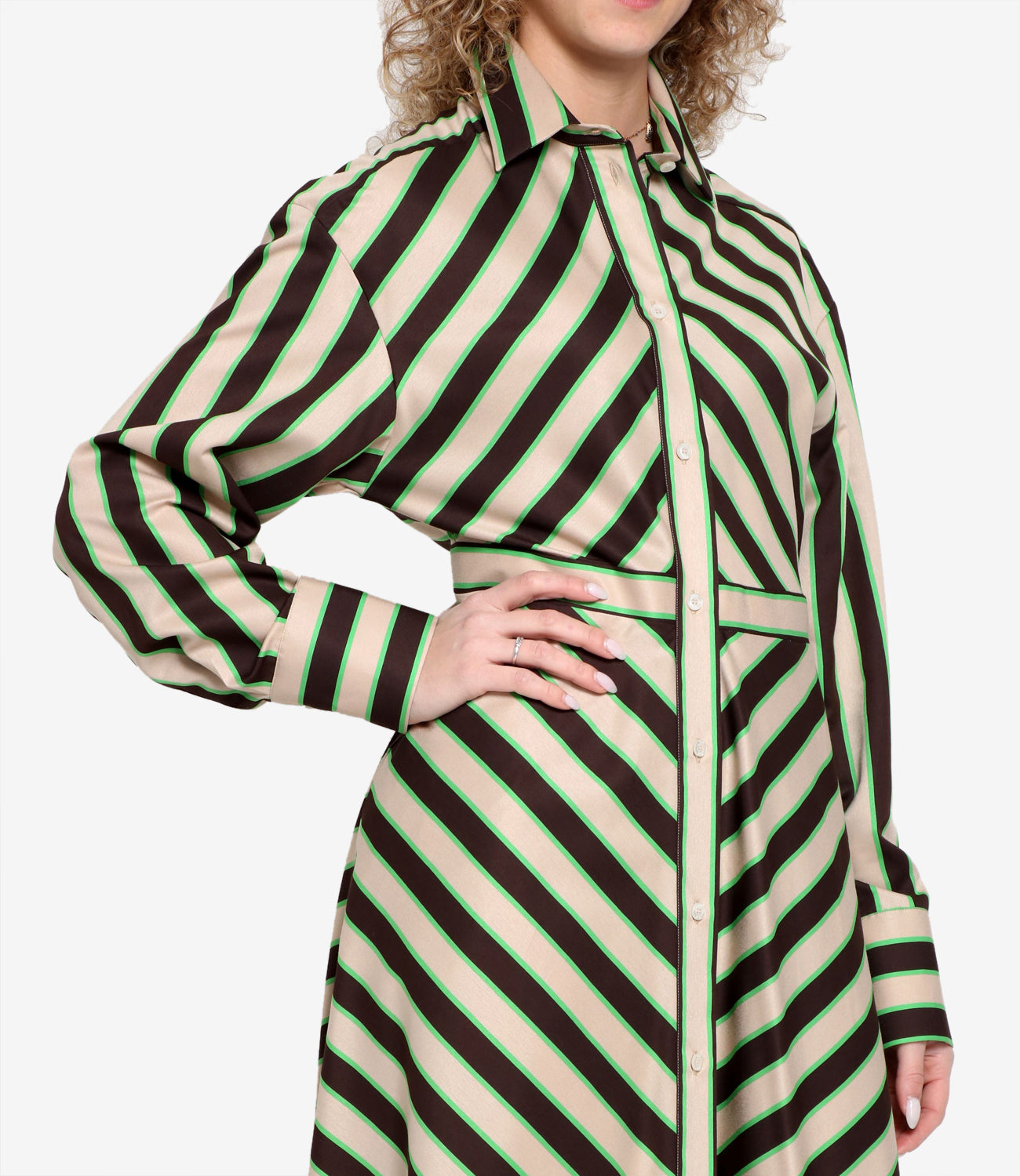 MSGM | Beige and Green Dress